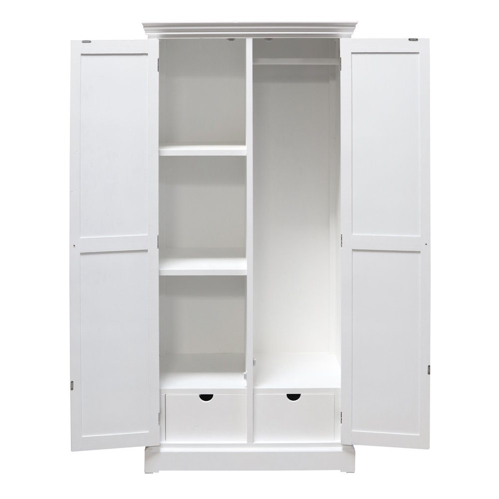 Grafelstein Kommode »Kleiderschrank HAMPTONS weiß mit Lamellentüren