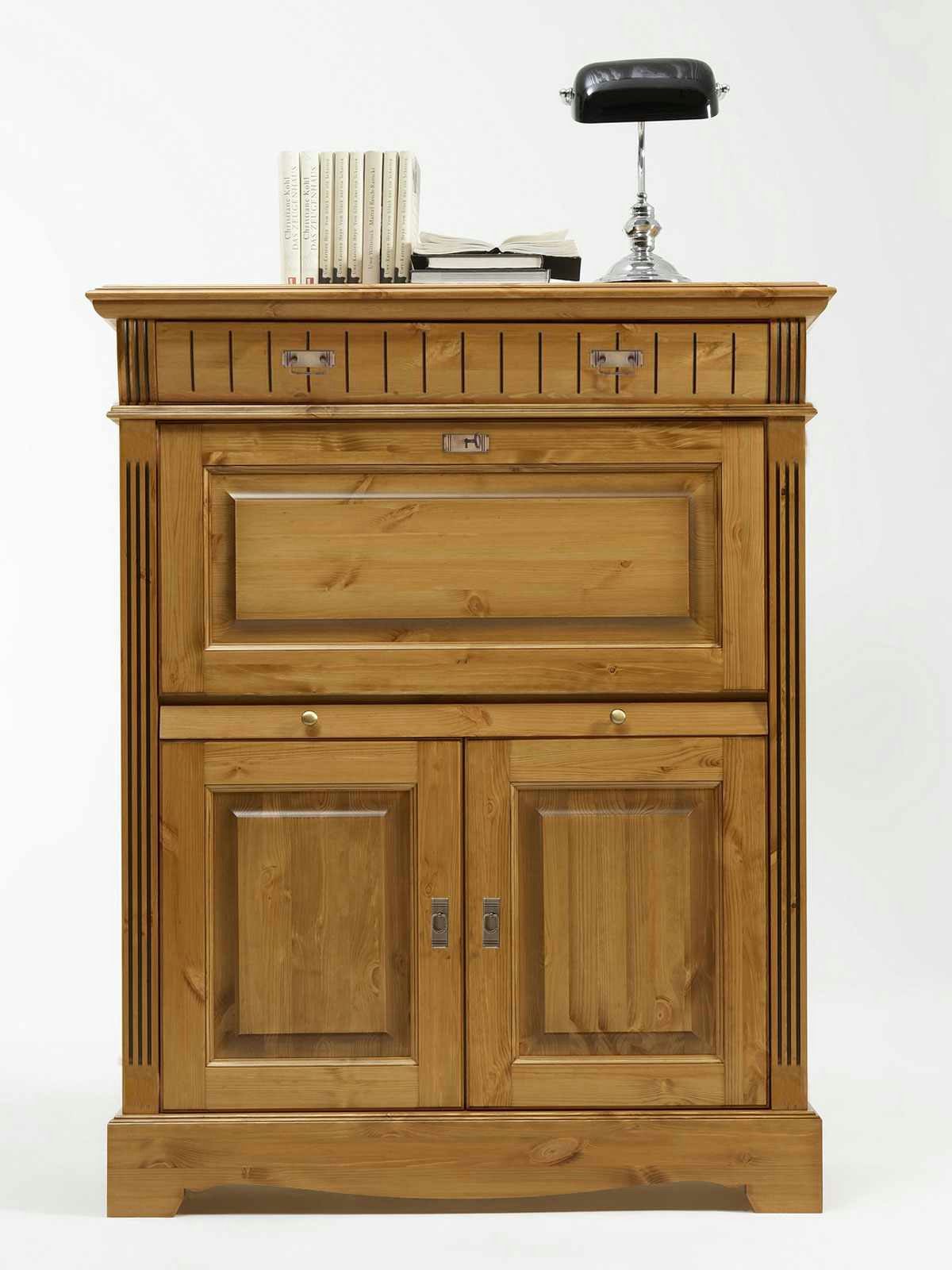 Casamia Sekretär Sekretär Heimbüro Florenz mit Klappe Schublade und 2 Türen Pinie Nordi