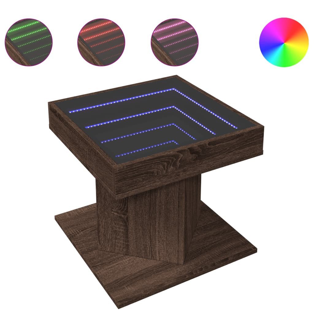 vidaXL Couchtisch LED-Couchtisch Braun Eichen-Optik 50x50x45 günstig online kaufen
