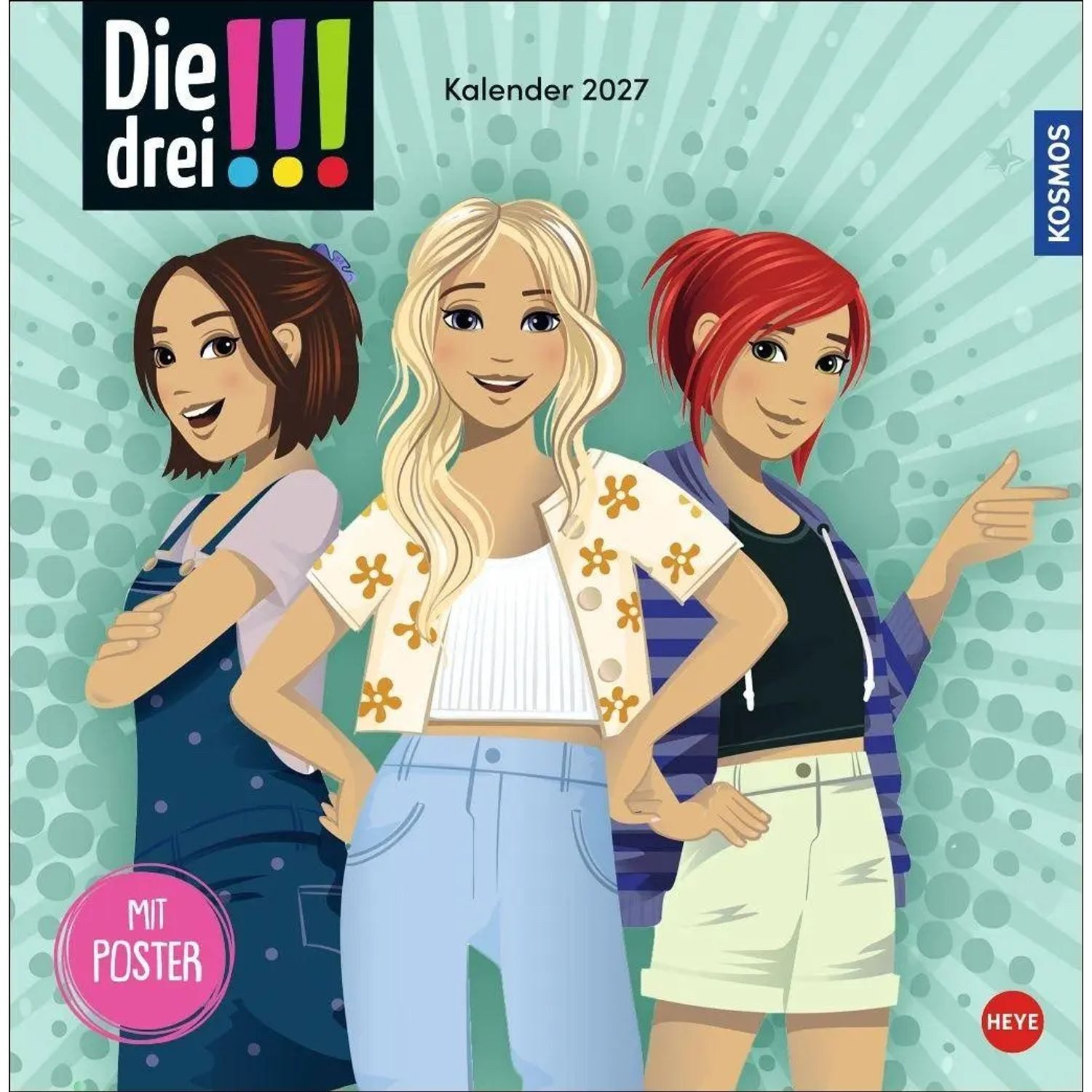 Wandkalender Die drei !!! Broschurkalender 2027