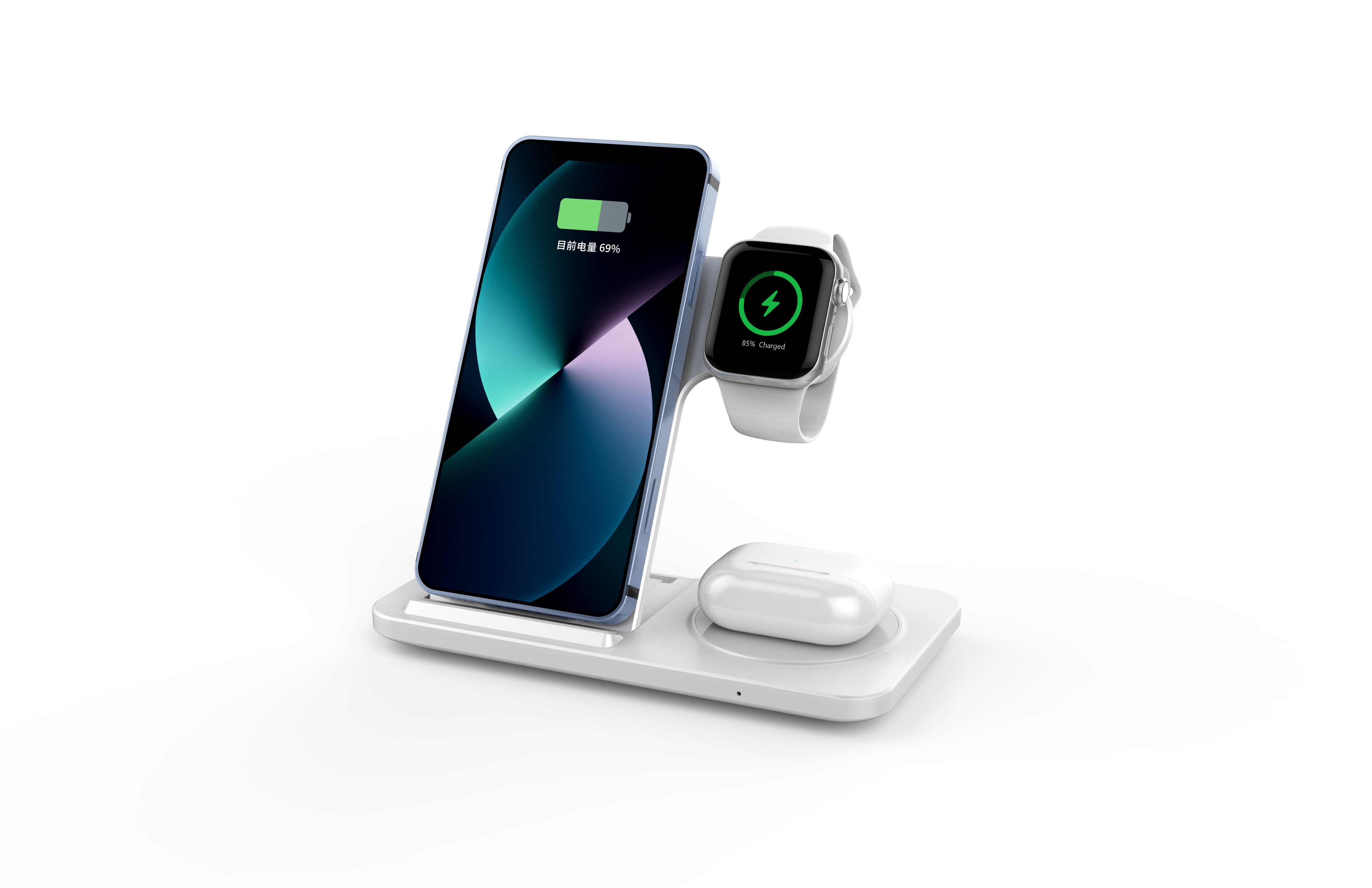 ENGELMANN EnM0640, 3 in 1 Induktive Ladestation Wireless Charger (3 in 1 für Smartphone, Smartwatch und TWS Kopfhörer)