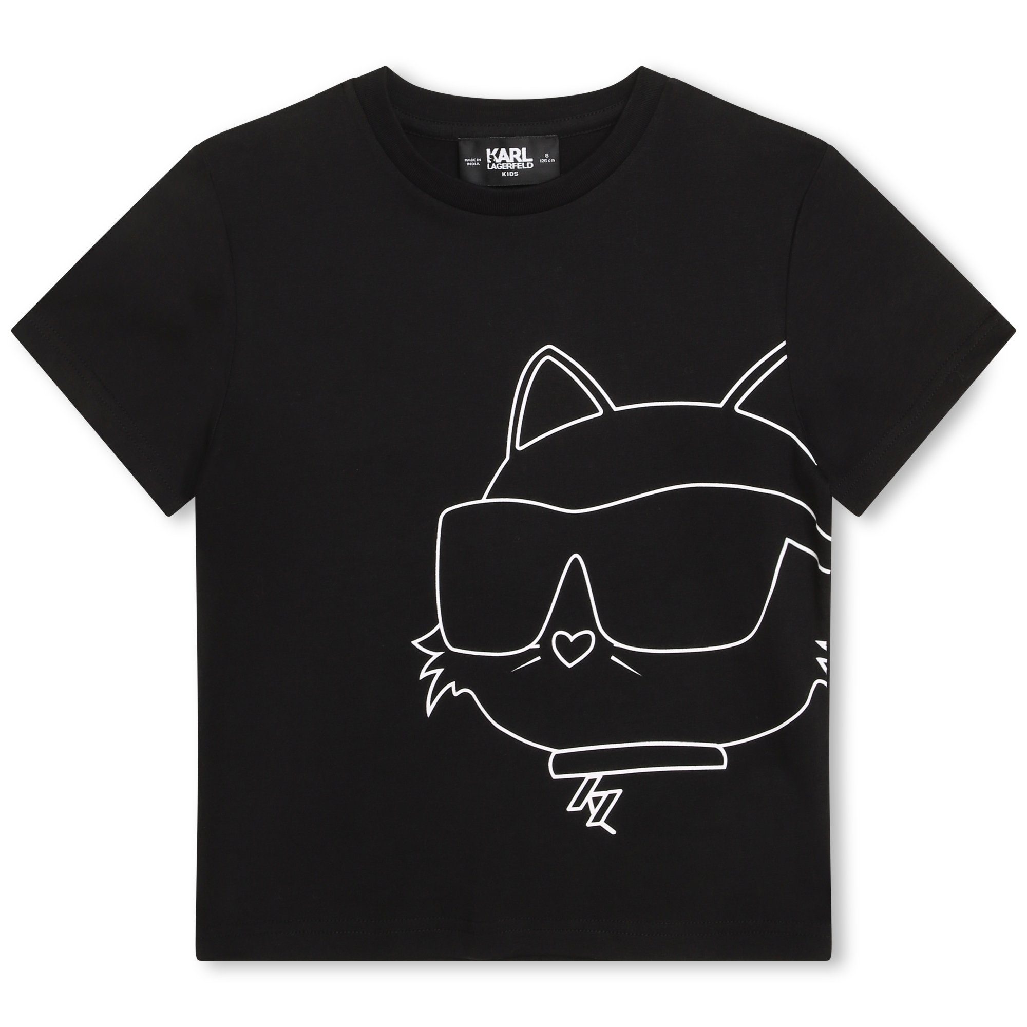 KARL LAGERFELD Print-Shirt Karl Lagerfeld KIDS T-Shirt schwarz mit Katze Choupette