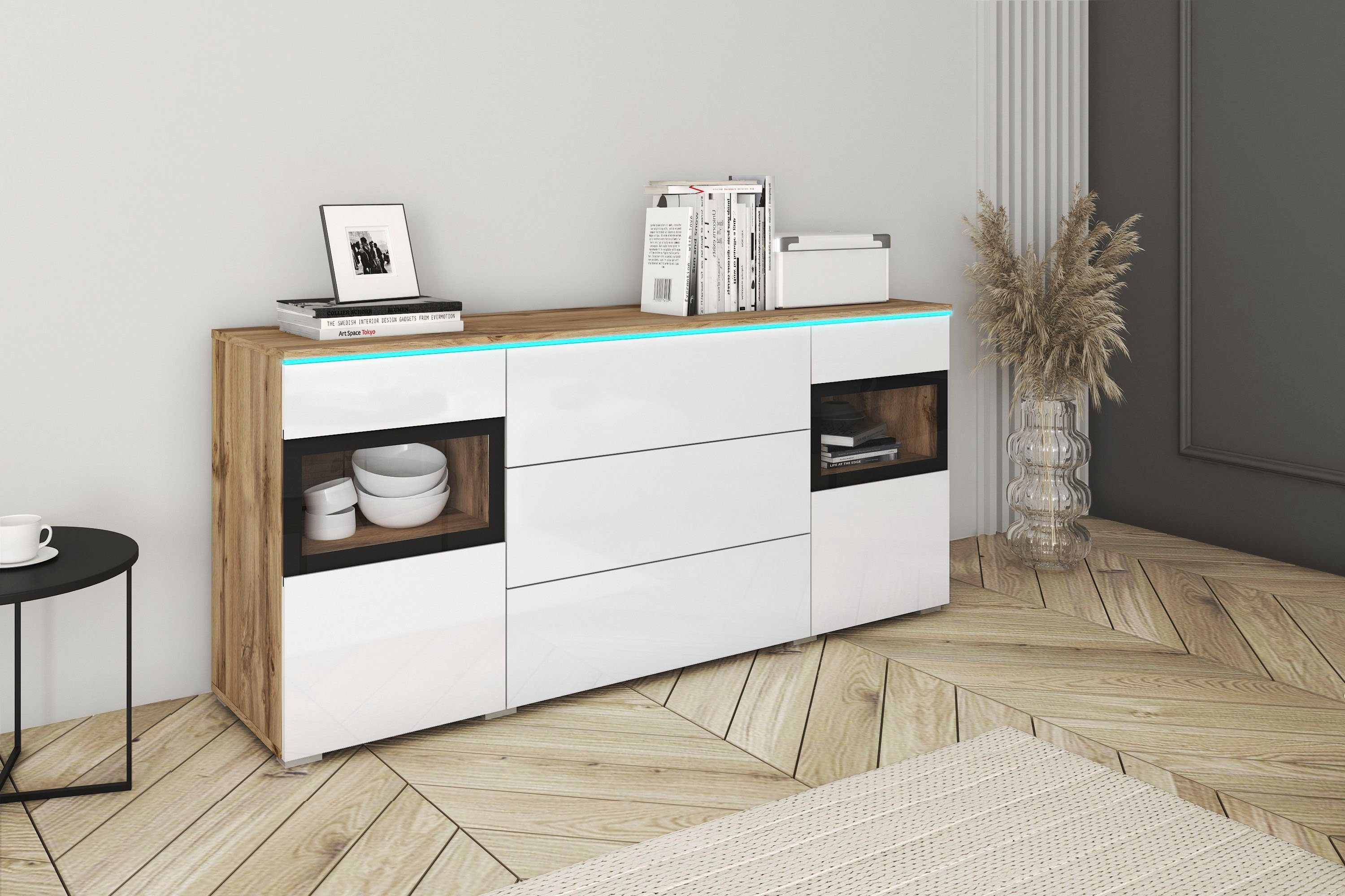 INOSIGN Sideboard VERA, Moderne grifflose Kommode,verstellbare Einlegeböden günstig online kaufen