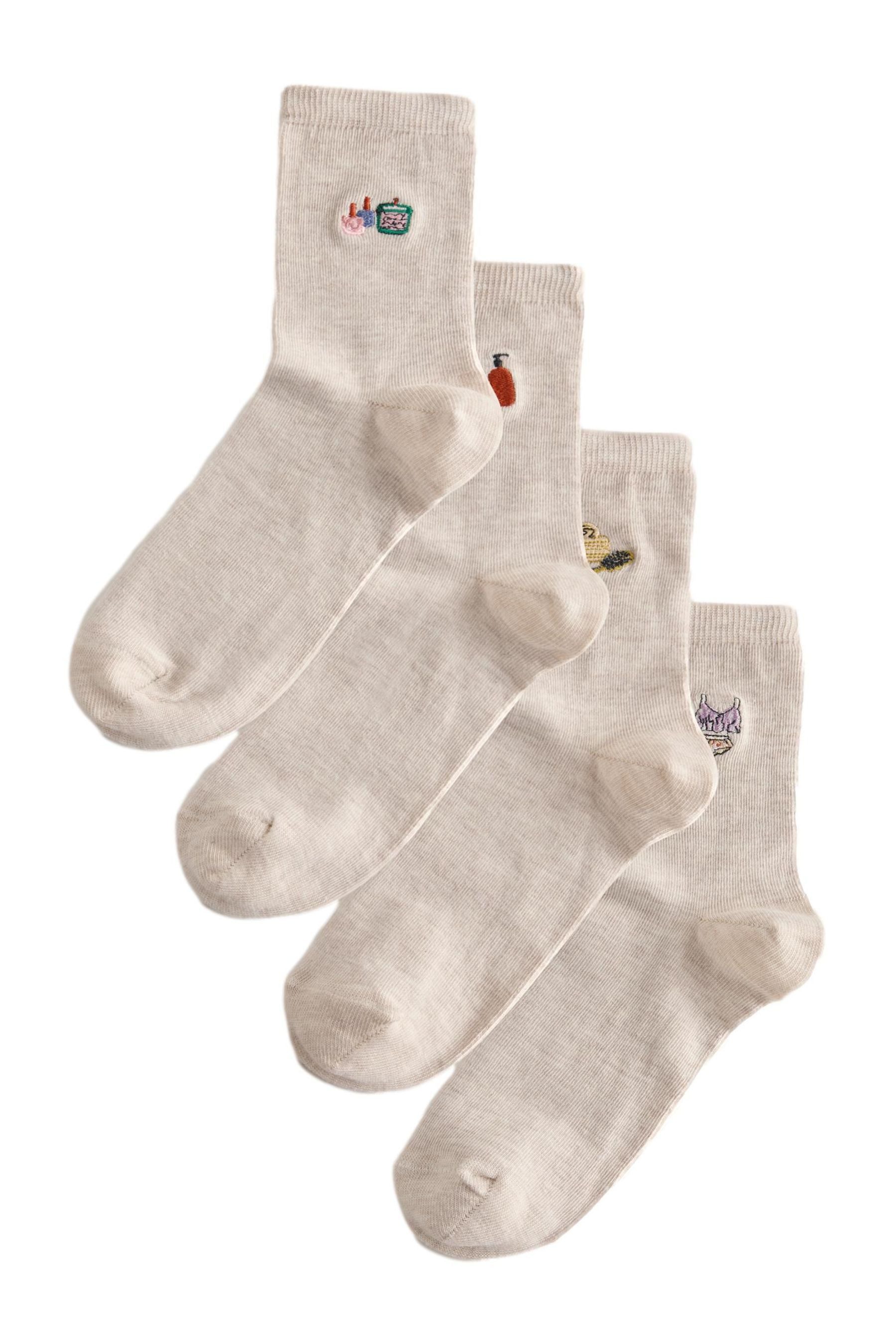 Next Kurzsocken Söckchen mit gesticktem Motiv, 4er-Pack (4-Paar)