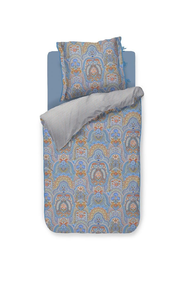 PiP Studio Постельное белье Постельное белье DE Jabali Flower Blue 135x200 blau, Baumwolle, 2 teilig, bettwäsche 135x200 baumwolle reißverschluss warm baumwolle bettwäsche
