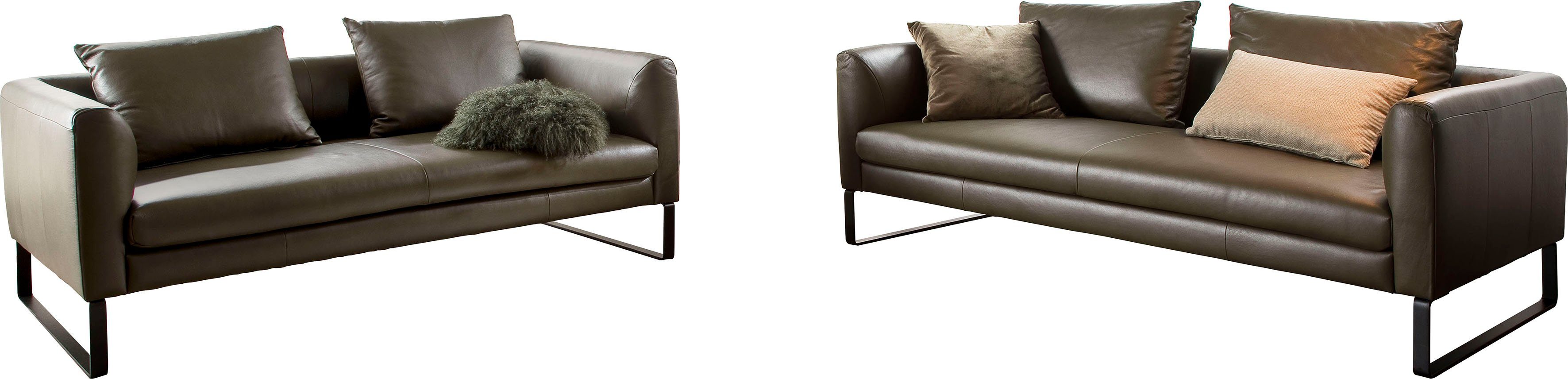 3C Candy Sofa Avola bequem und elegantes Leder-Sofaset, tolle Verarbeitungsdetails, Garnitur: Sofaset bestehend aus 2,5-Sitzer und 3-Sitzer