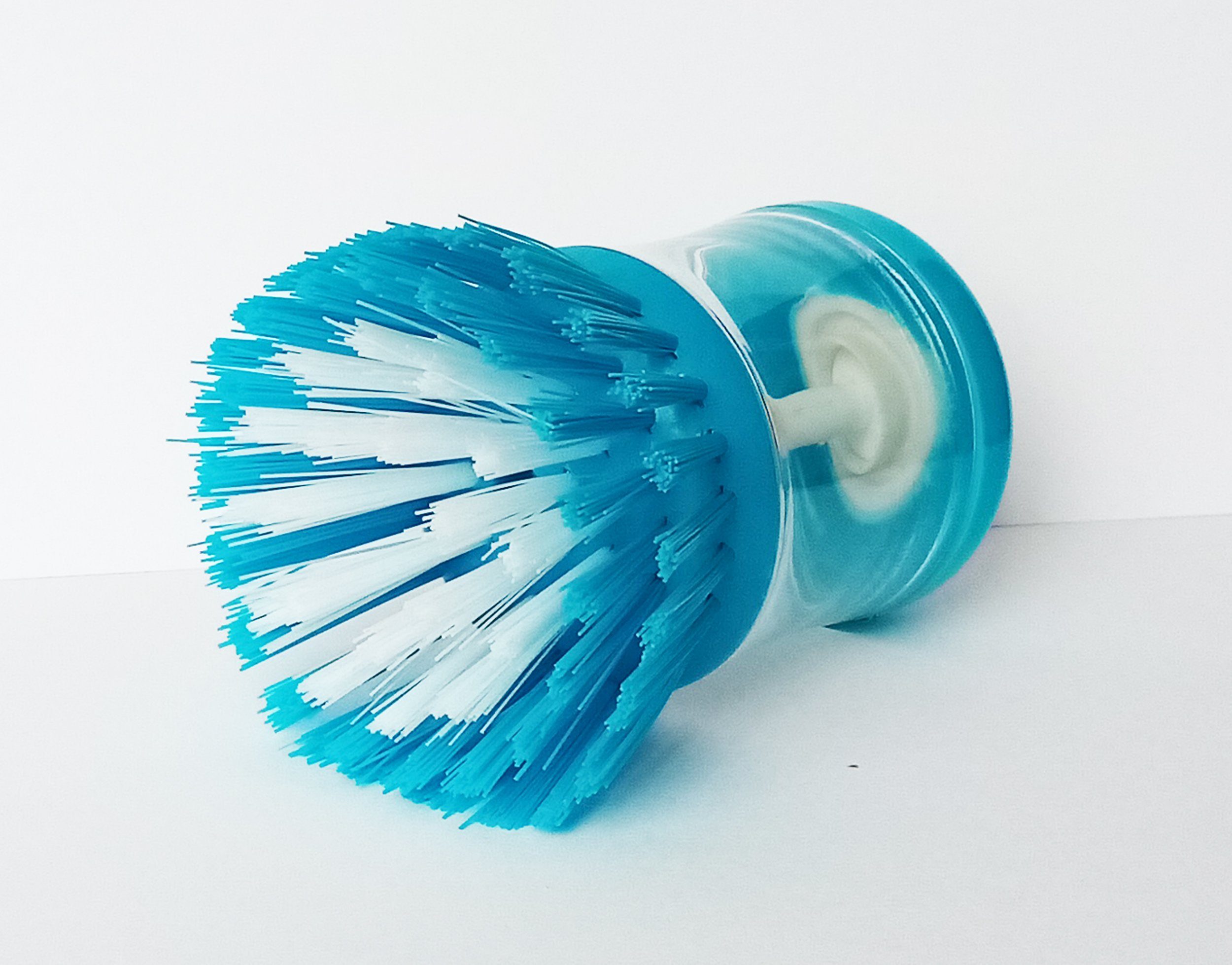 SPÜLBÜRSTE Bürste Geschirrbürste Topfbürste Spülschwamm Spülmittelbehälter mit Reinigungsbürste (Blau), 98
