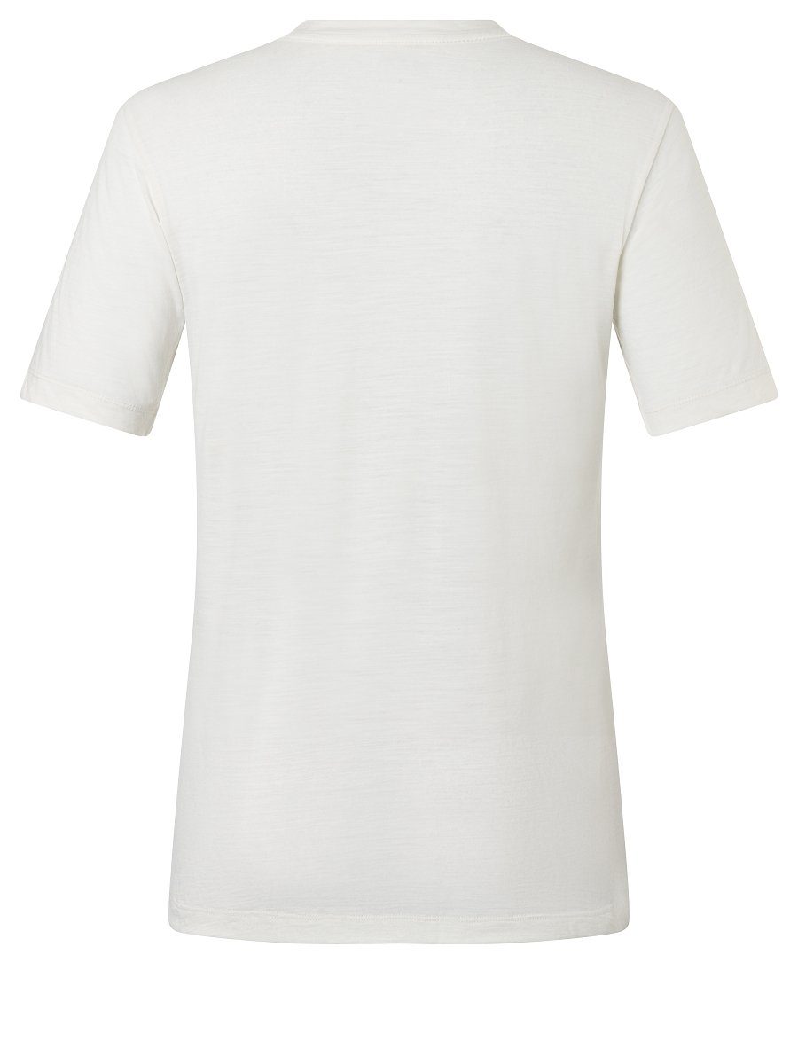 M SIERRA140 T-Shirt White Fresh Merino-Materialmix funktioneller SUPER.NATURAL NECK Langarmshirt V Merino