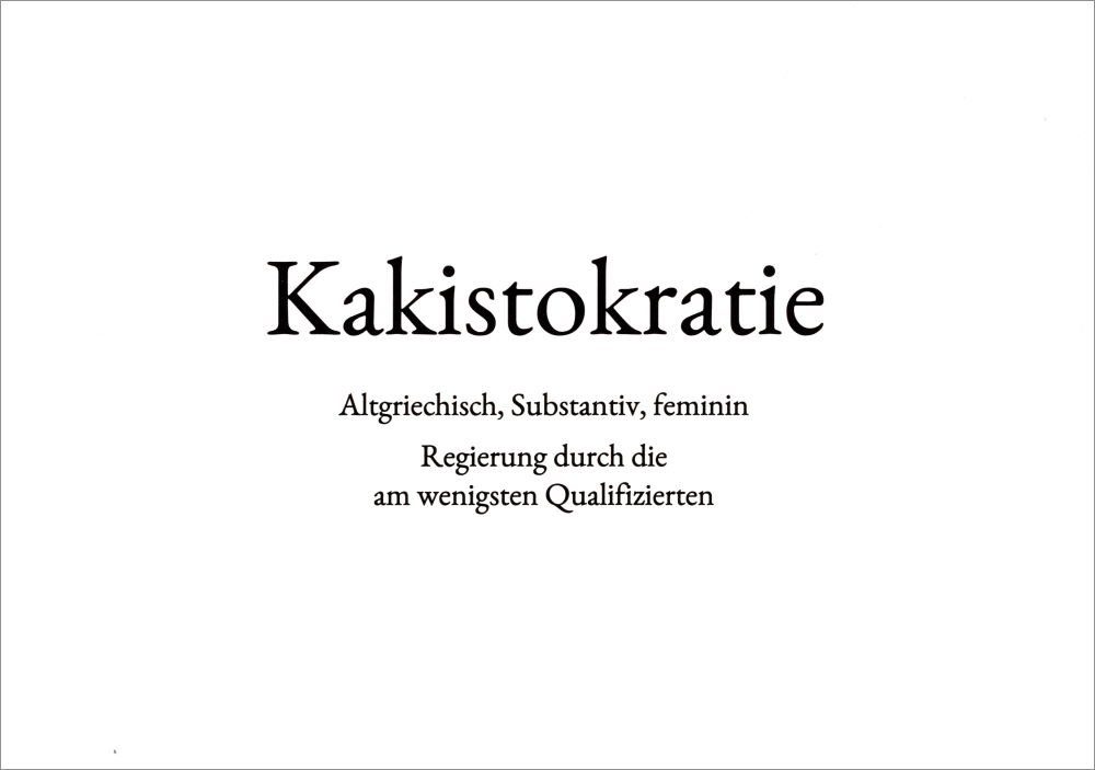 Postkarte Wortschatz- "Kakistokratie"