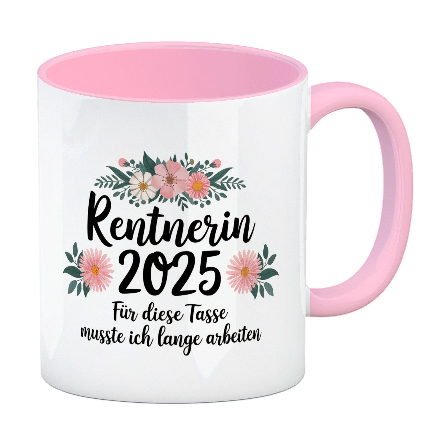 Tasse Rentnerin 2025 - Lange gearbeitet Kaffeebecher in rosa