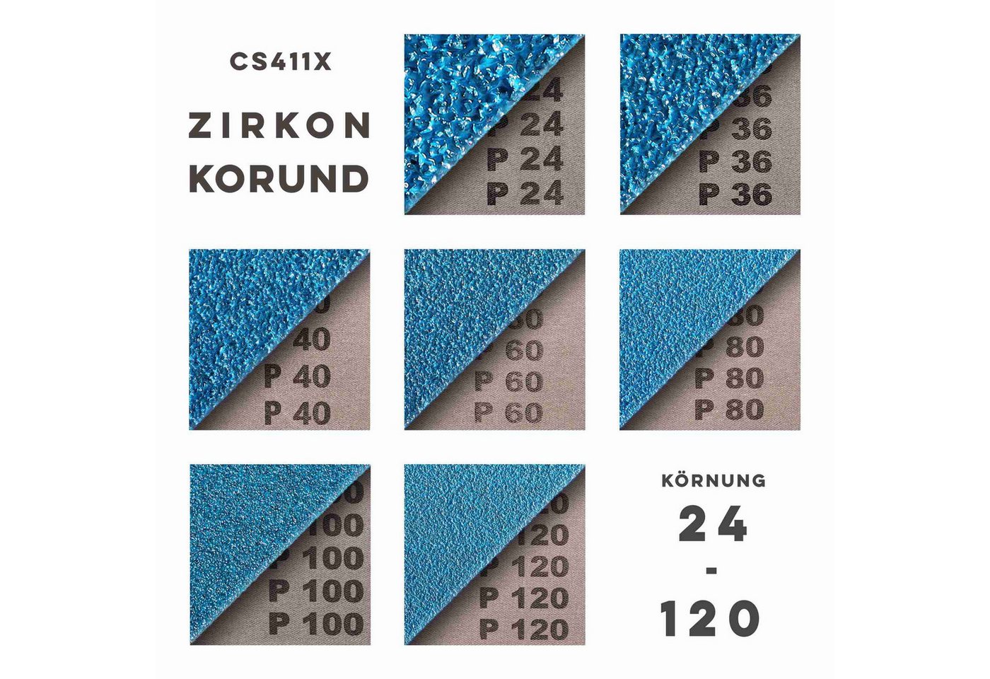 Thumbnail - Klingspor Schleifpapier Zirkon Schleifband CS411X, 152 x 1219 mm, Korn wählbar, (10 St)