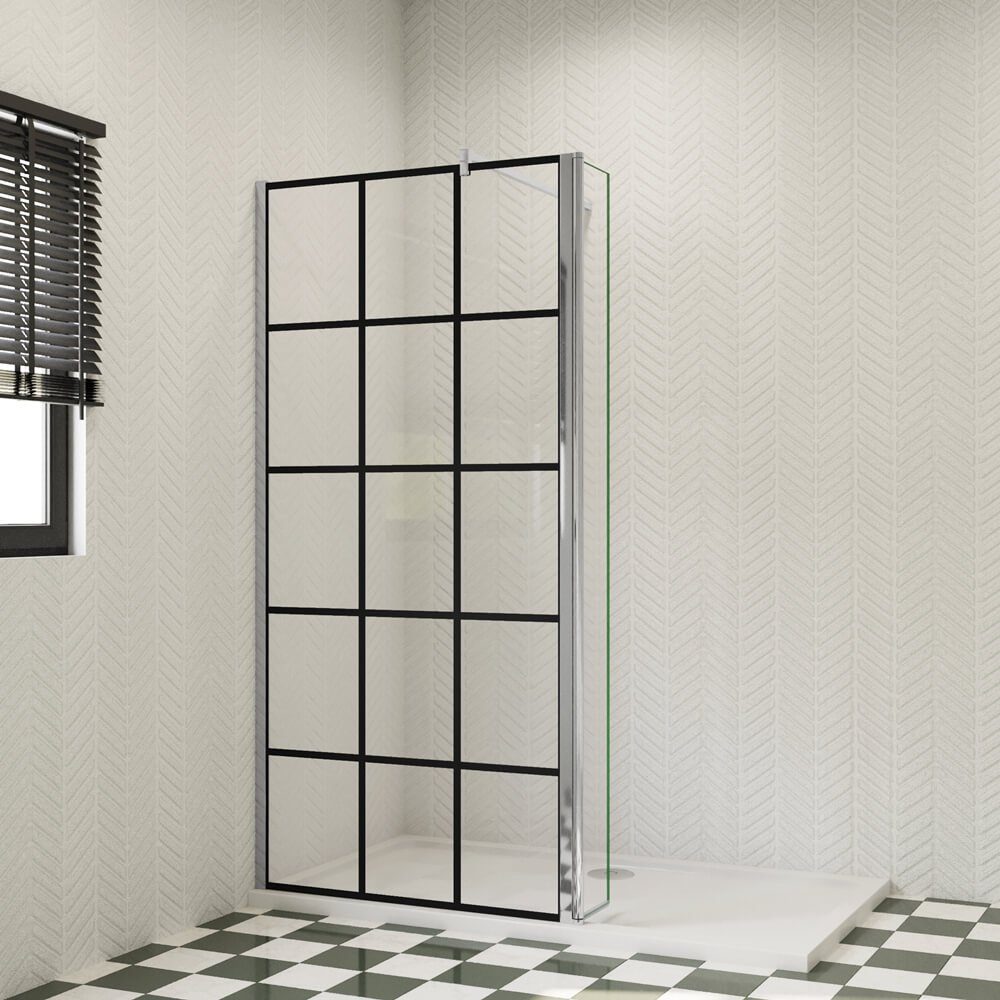 duschspa Duschwand 200cm 8mm ESG Duschkabine Duschabtrennung Walk in Dusche, Einscheibensicherheitsglas, Sicherheitsglas, (Set), Nano Glas