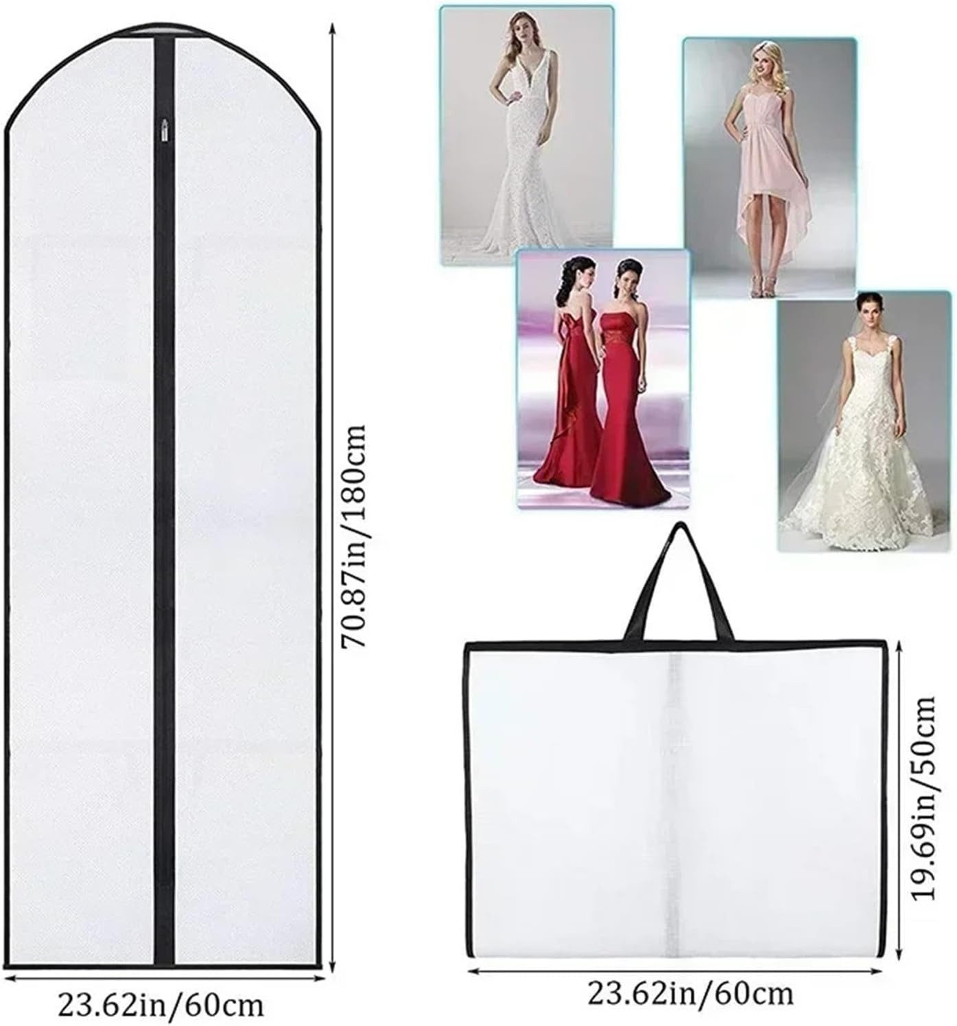 FELIXLEO Kleidersack Kleiderhülle 60x180cm Staubschutz Kleid Anzug Schwarz (1 St)
