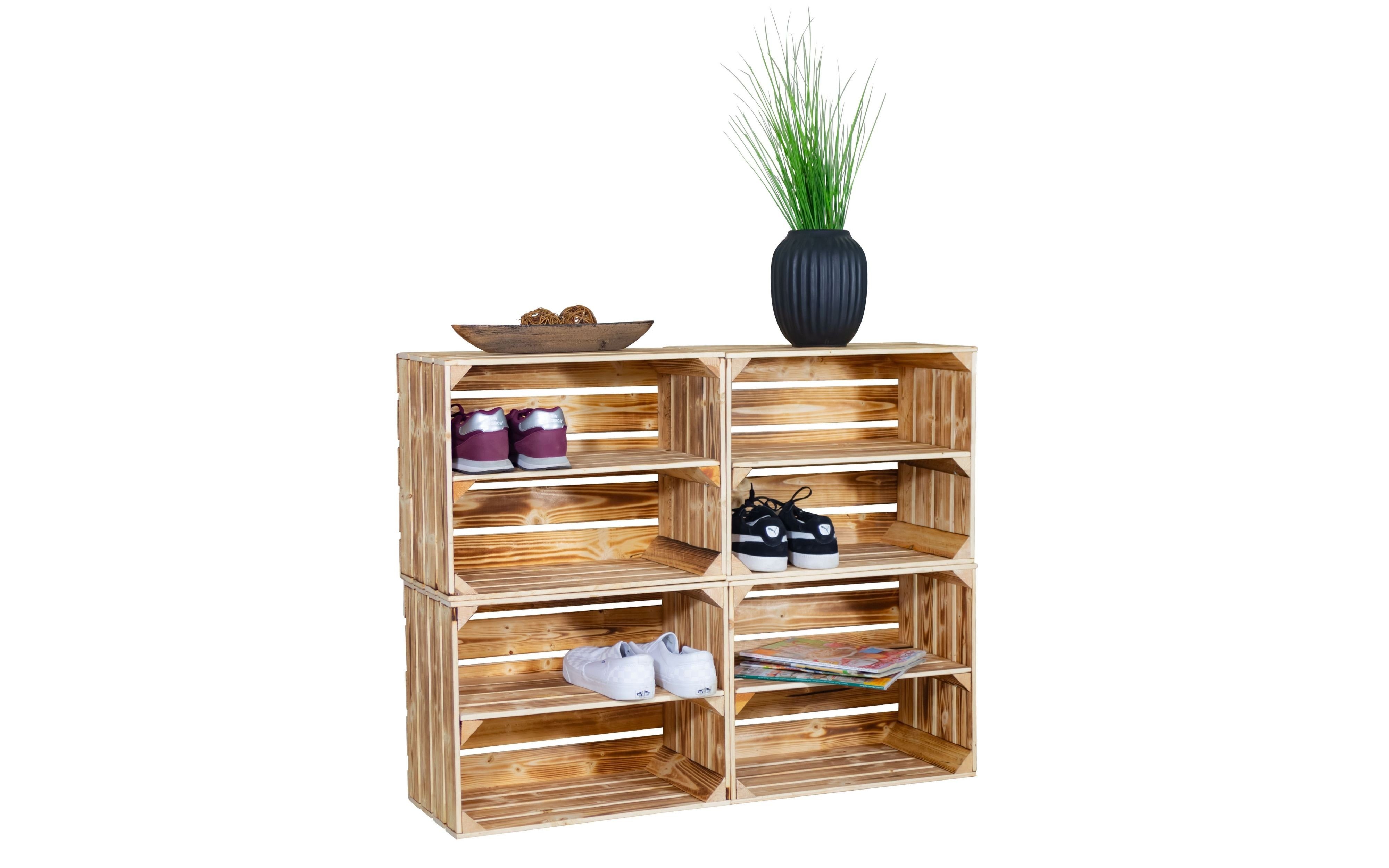 Kistenkolli Altes Land Allzweckkiste Schuhregal mit 8 Ebenen Schuhschrank, günstig online kaufen