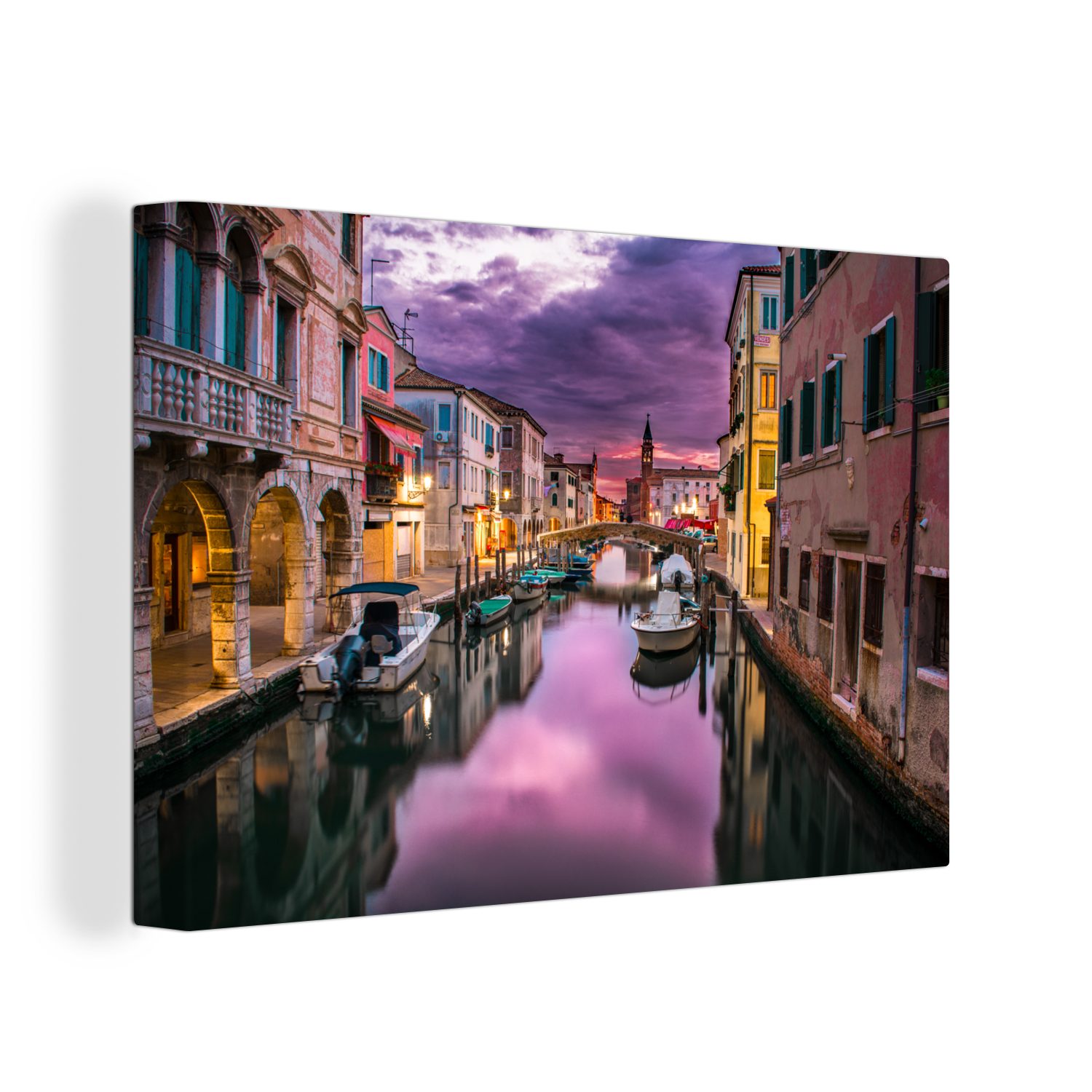 Venedig, OneMillionCanvasses® Leinwandbild St), 30x20 Wanddeko, Wasser Aufhängefertig, - Wandbild Italien cm Leinwandbilder, - (1