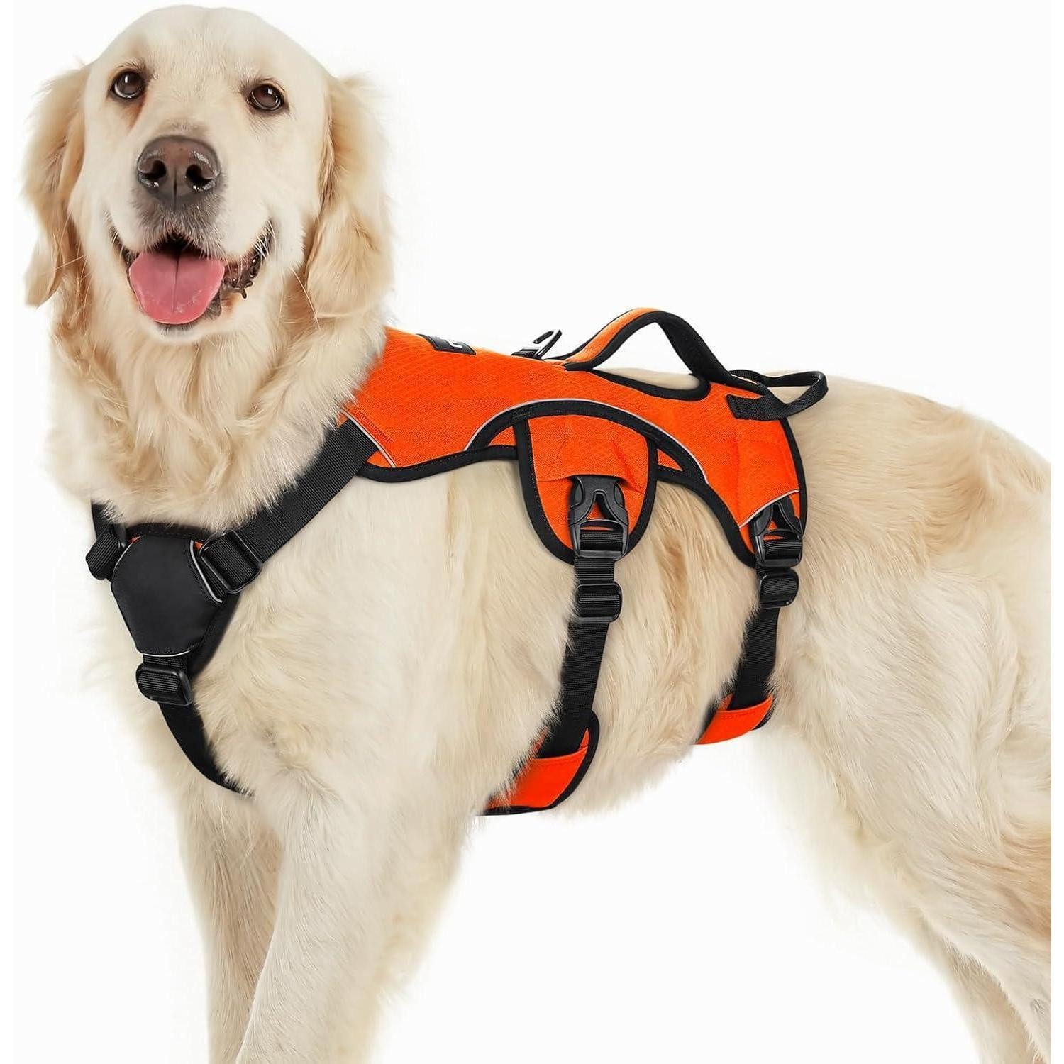 LuxusKollektion Hunde-Sicherheitsgeschirr Hundegeschirr Ausbruchsicher Brustgeschirr L (1er Pack) Orange
