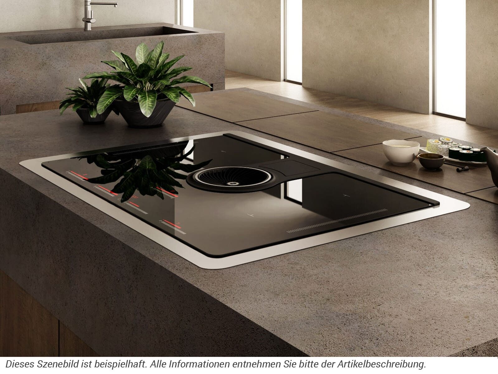 Elica Kochfeld mit Dunstabzug PRF0120977A, Timer, TouchControl-Bedienung