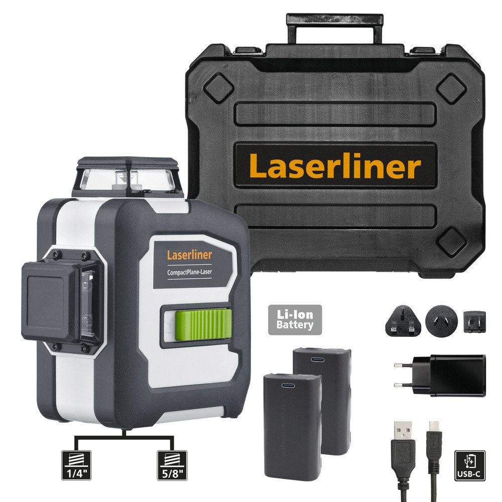 LASERLINER Nivelliergerät Laserliner CompactPlane-Laser 3G Pro Dreidimensionaler Laser selbstni, (CompactPlane-Laser 3G Pro)