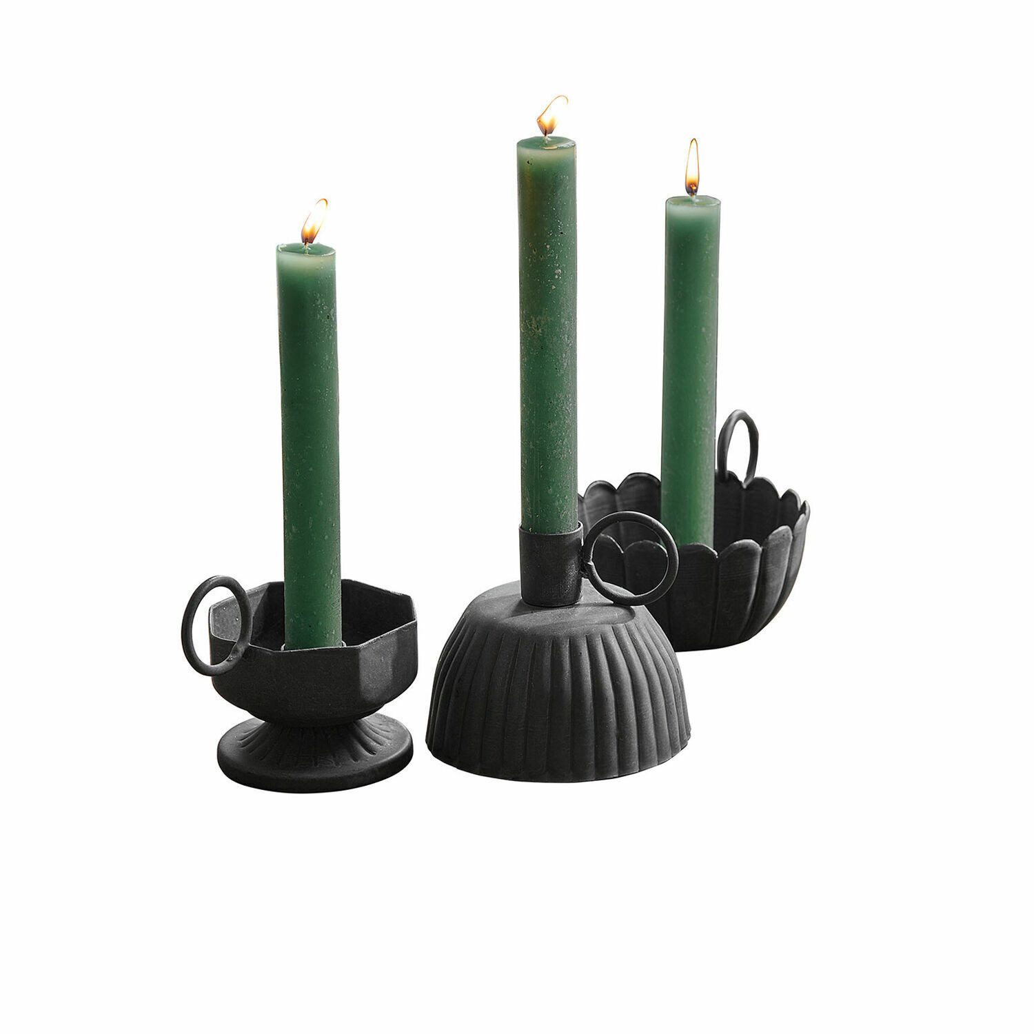 Mirabeau Kerzenständer Kerzenhalter 3er Set Lazharin antikgrau