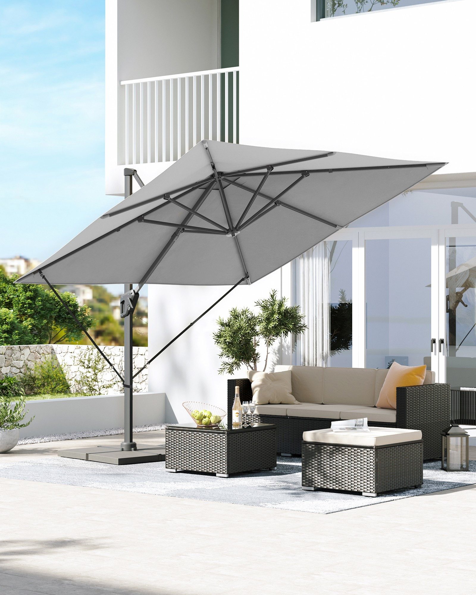 SONGMICS Sonnenschirm, LxB: 290,00x290,00 cm, UPF günstig online kaufen
