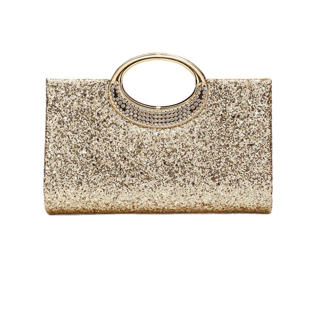 FOUORTUNATE-BEE Abendtasche Damen Clutch mit Pailletten, Abendtasche, abnehmbare Kette, Party, Handtasche für Hochzeit, Abend, Ball, elegante Abendhandtasche