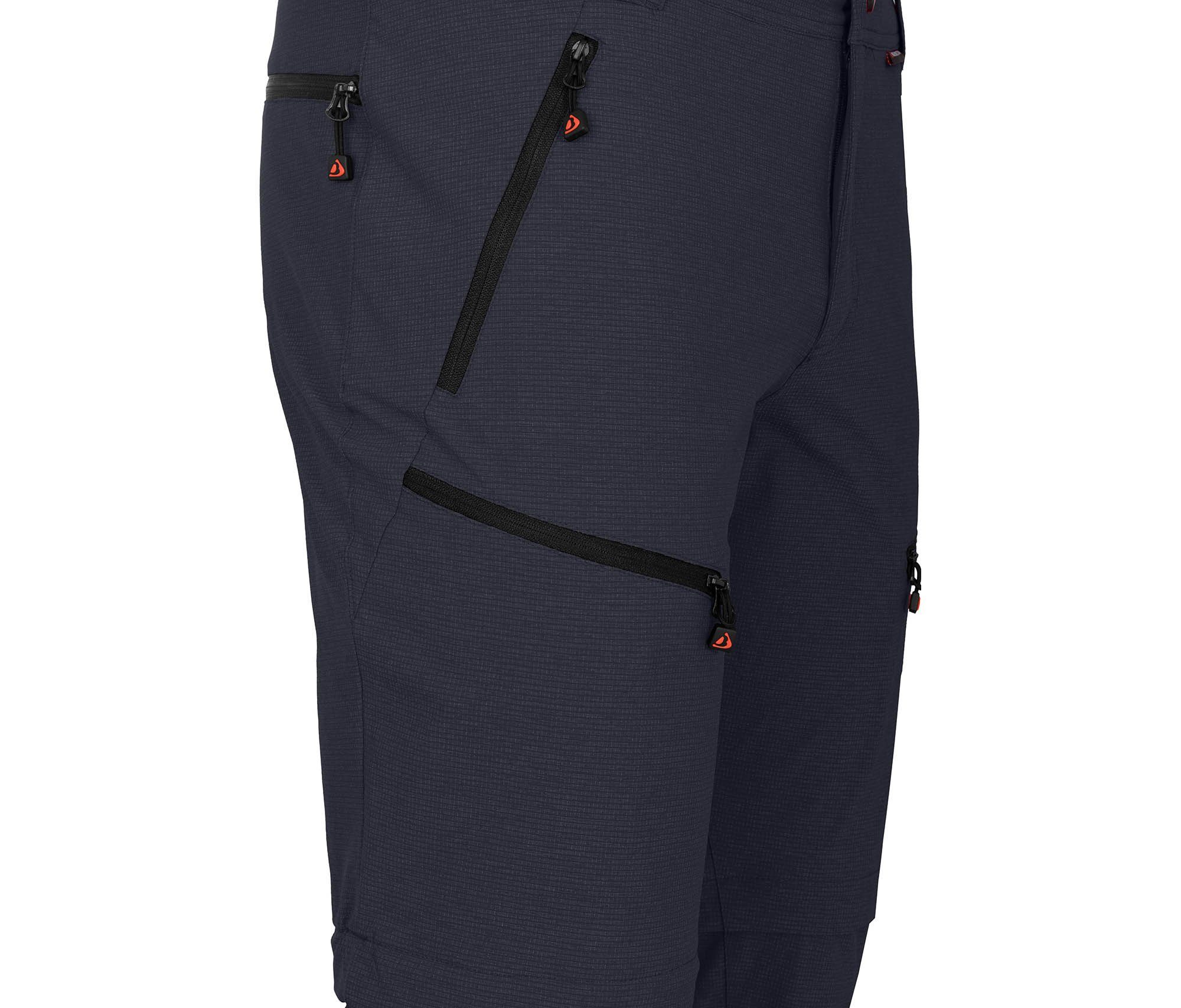Bergson Zip-off-Hose LEBIKO elastisch, Wanderhose, Herren blau Zipp-Off robust, Nacht Kurzgrößen