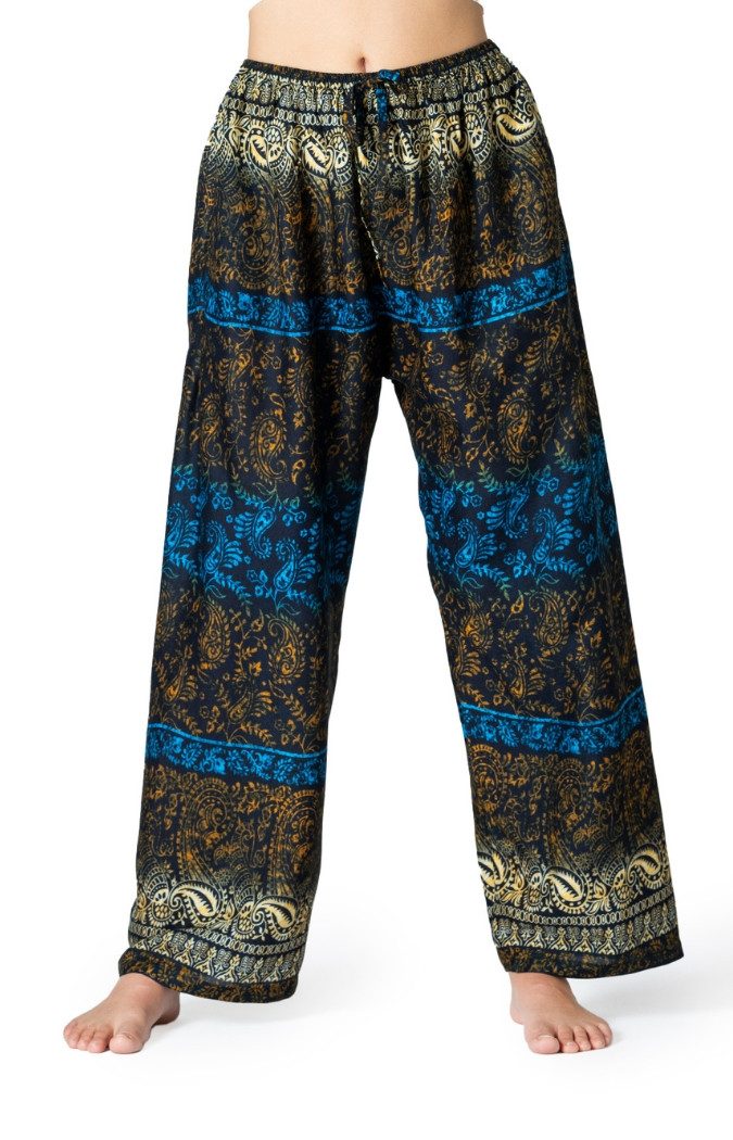 Loungehose orientalische Relaxhose aus 100% Viskose Haremshose weite Wellnesshose