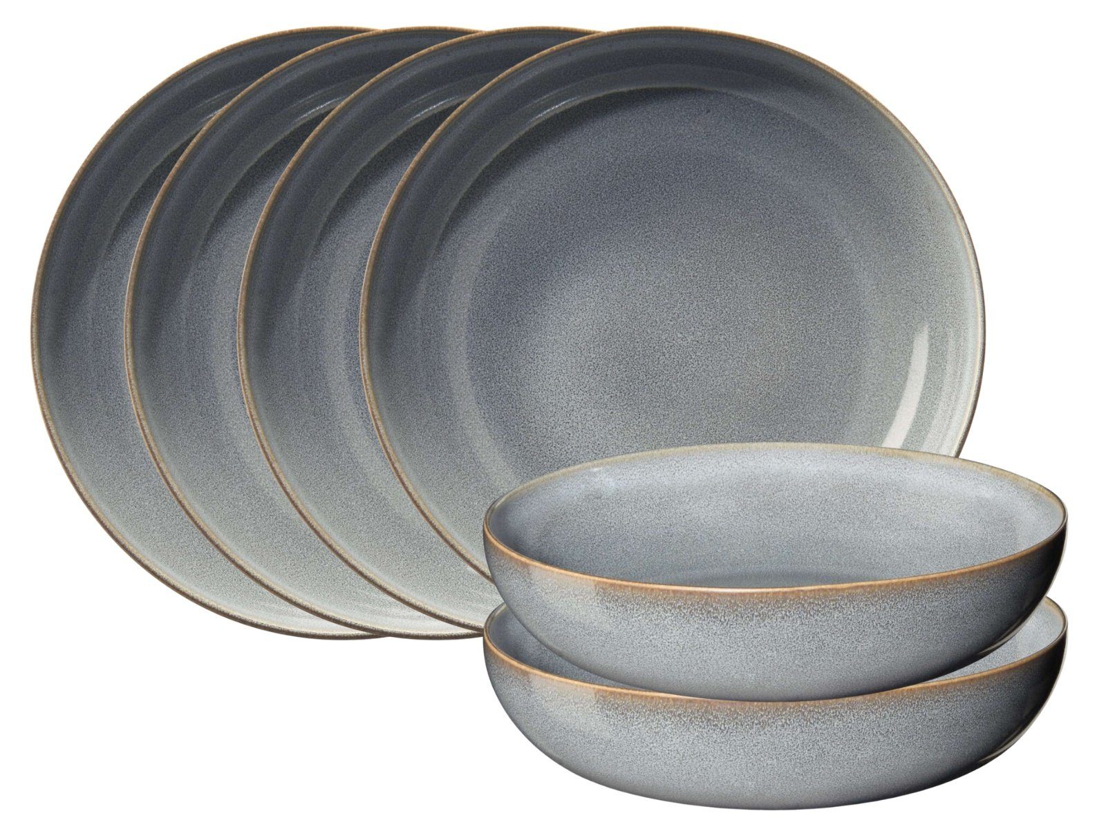 ASA SELECTION Teller-Set SAISONS Pastateller denim 21 cm Set6, Steinzeug