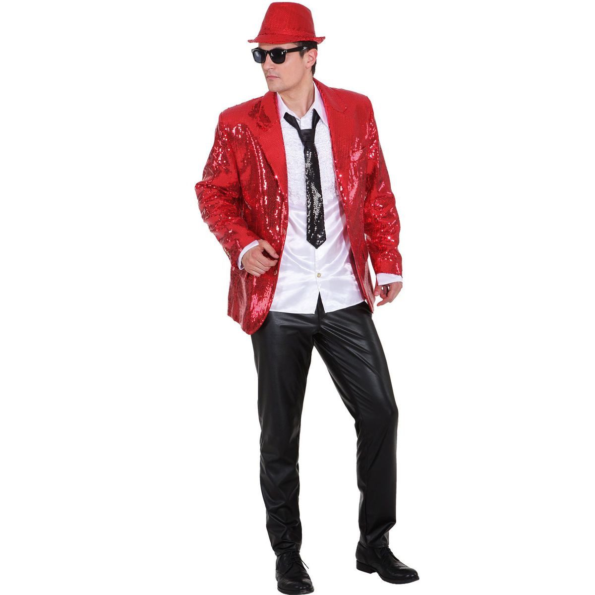 Orlob Kostüm Rotes Show Jacket für Herren - Paillettenjacke