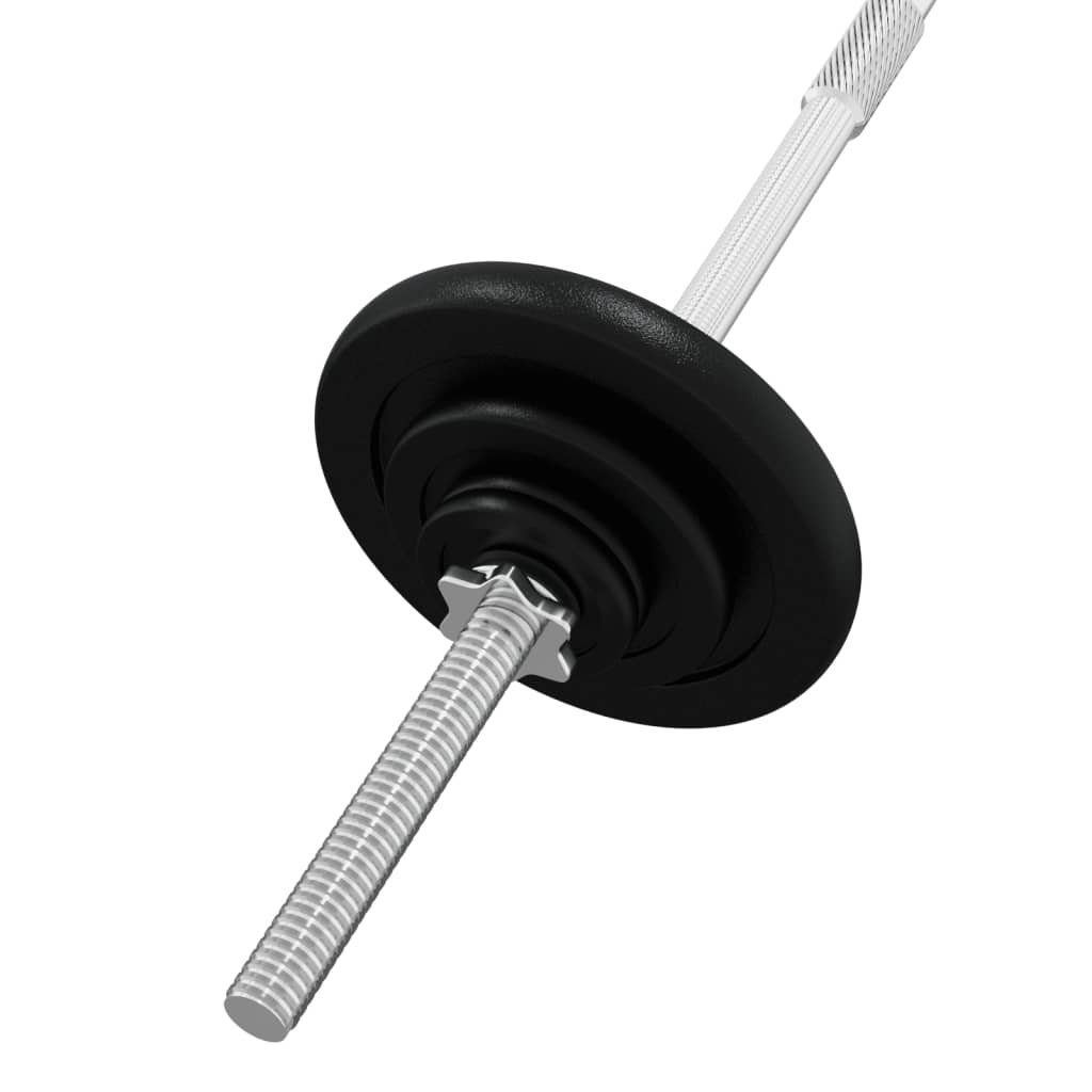 Training kg 30 Hantel vidaXL Gewicht mit Fitness Gewichten Langhantel Kraftsporr Set