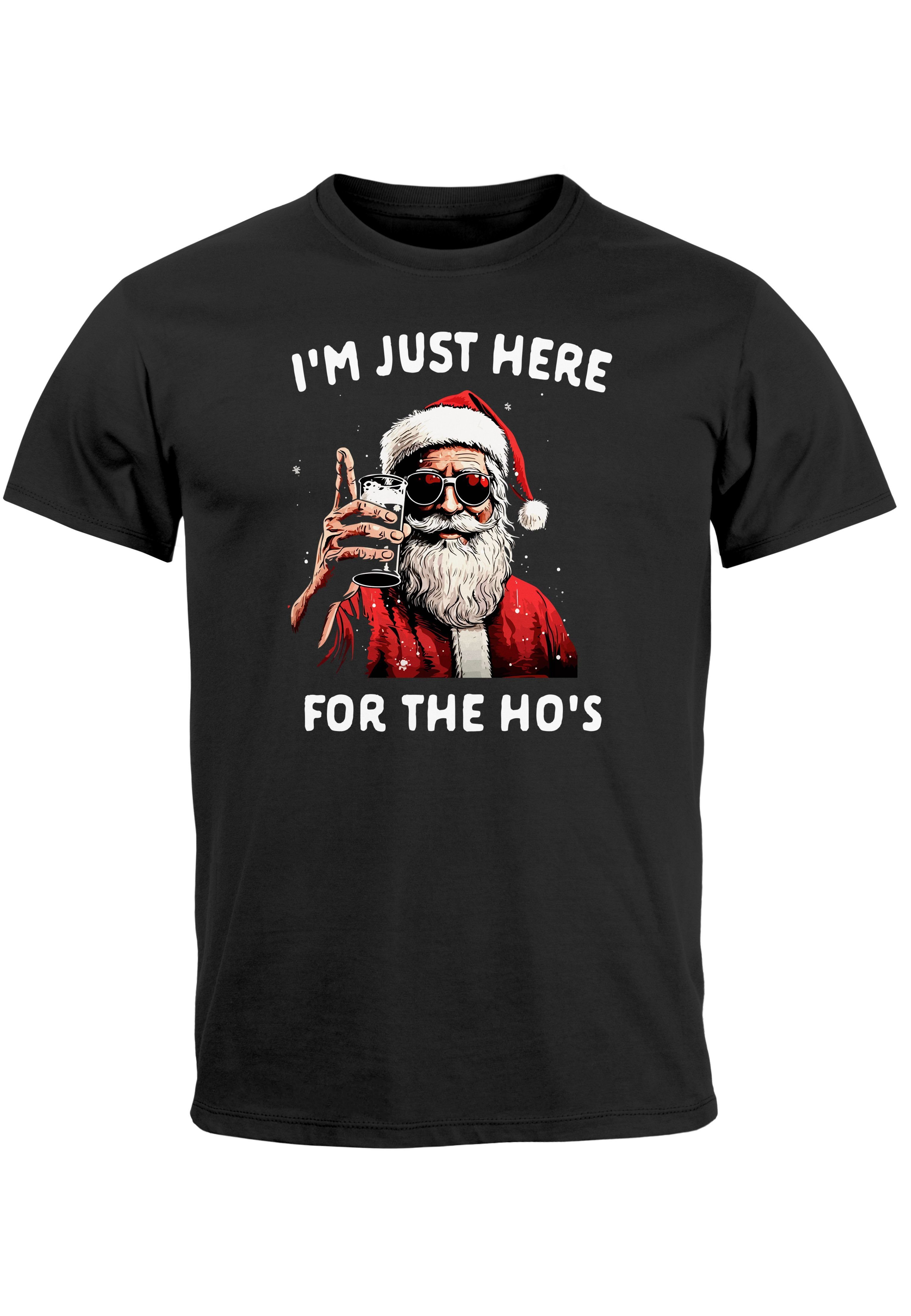 MoonWorks PrintShirt Herren TShirt Weihnachten Spruch I`m just here