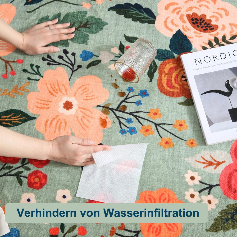 Minicloss Fußmatte Boho Fußmatte für Innenbereich – Rutschfester Teppich mit Blumenmuster, Ideal für Eingangsbereich, Küche, Haustür, Kinderzimmer