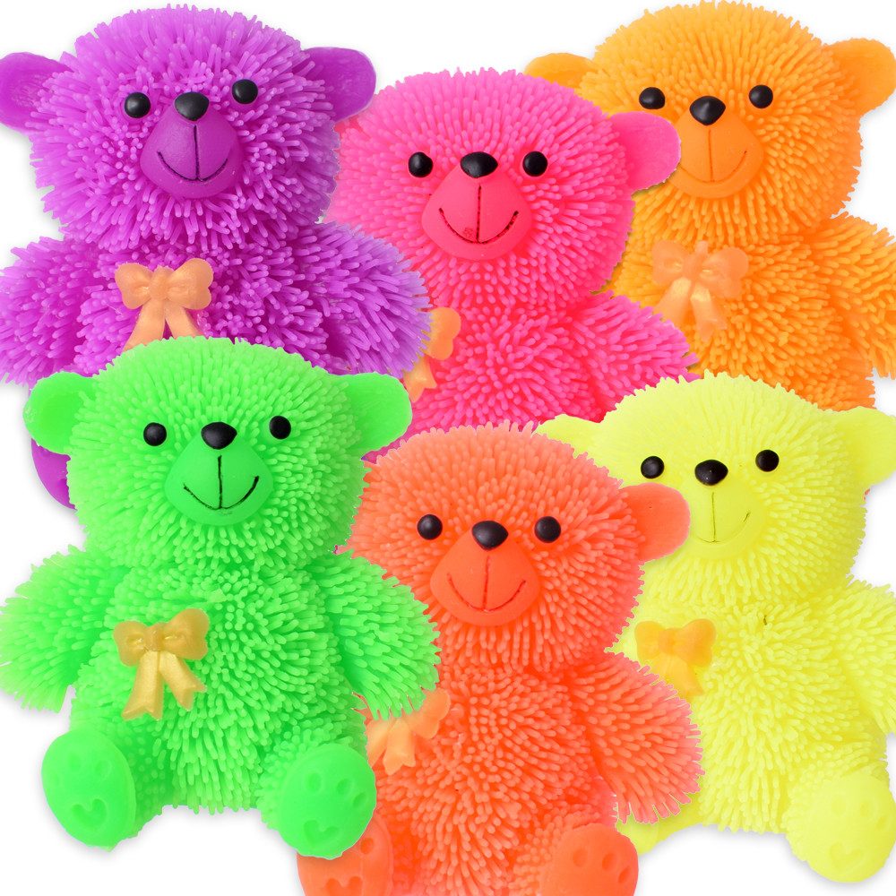 TE-Trend Spielball 6er Set Stressbälle 9 cm leuchtende Bären Squishy Teddybären (6-St., Leuchtet), mit LED