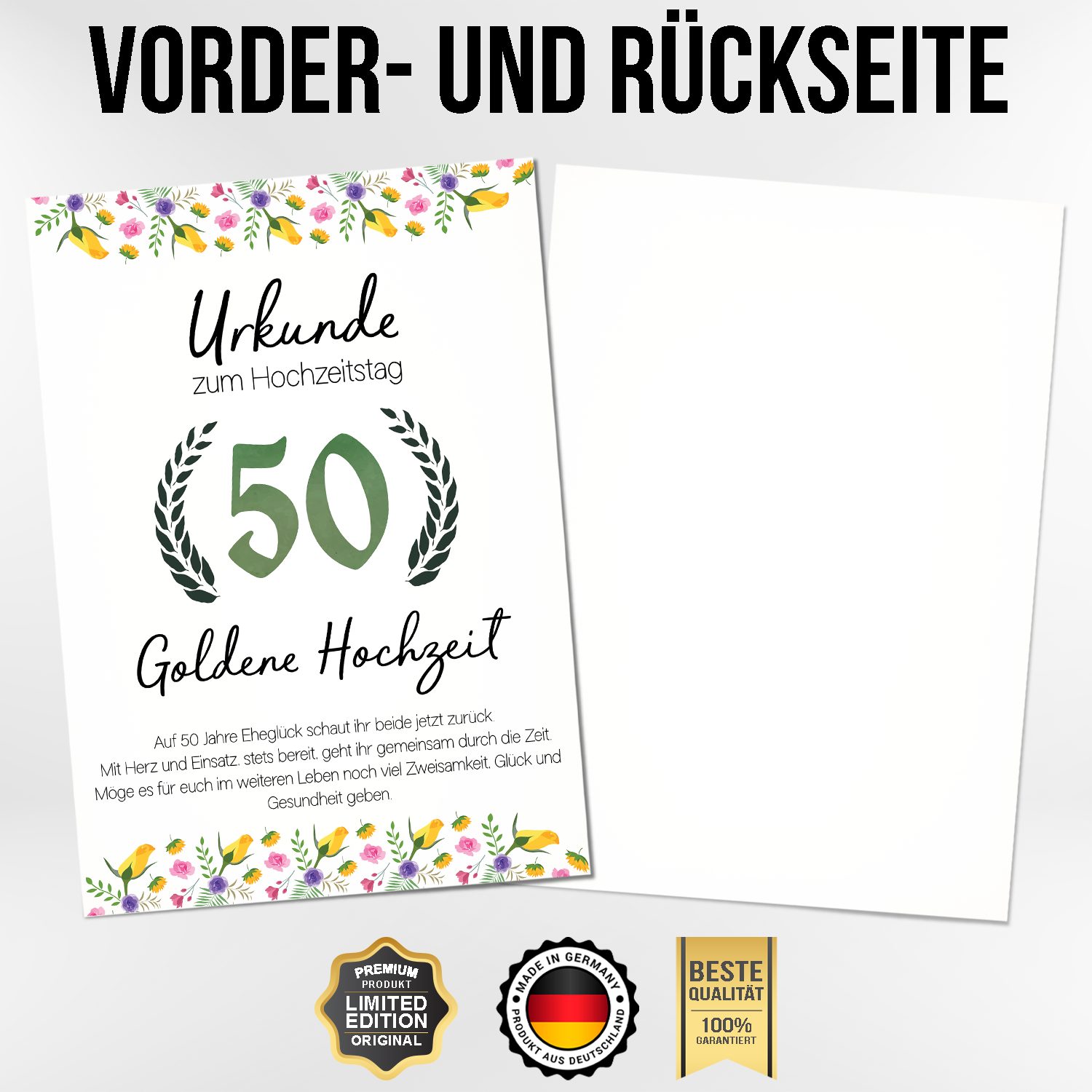Tigerlino Poster 50. Hochzeitstag Geschenk Goldene günstig online kaufen