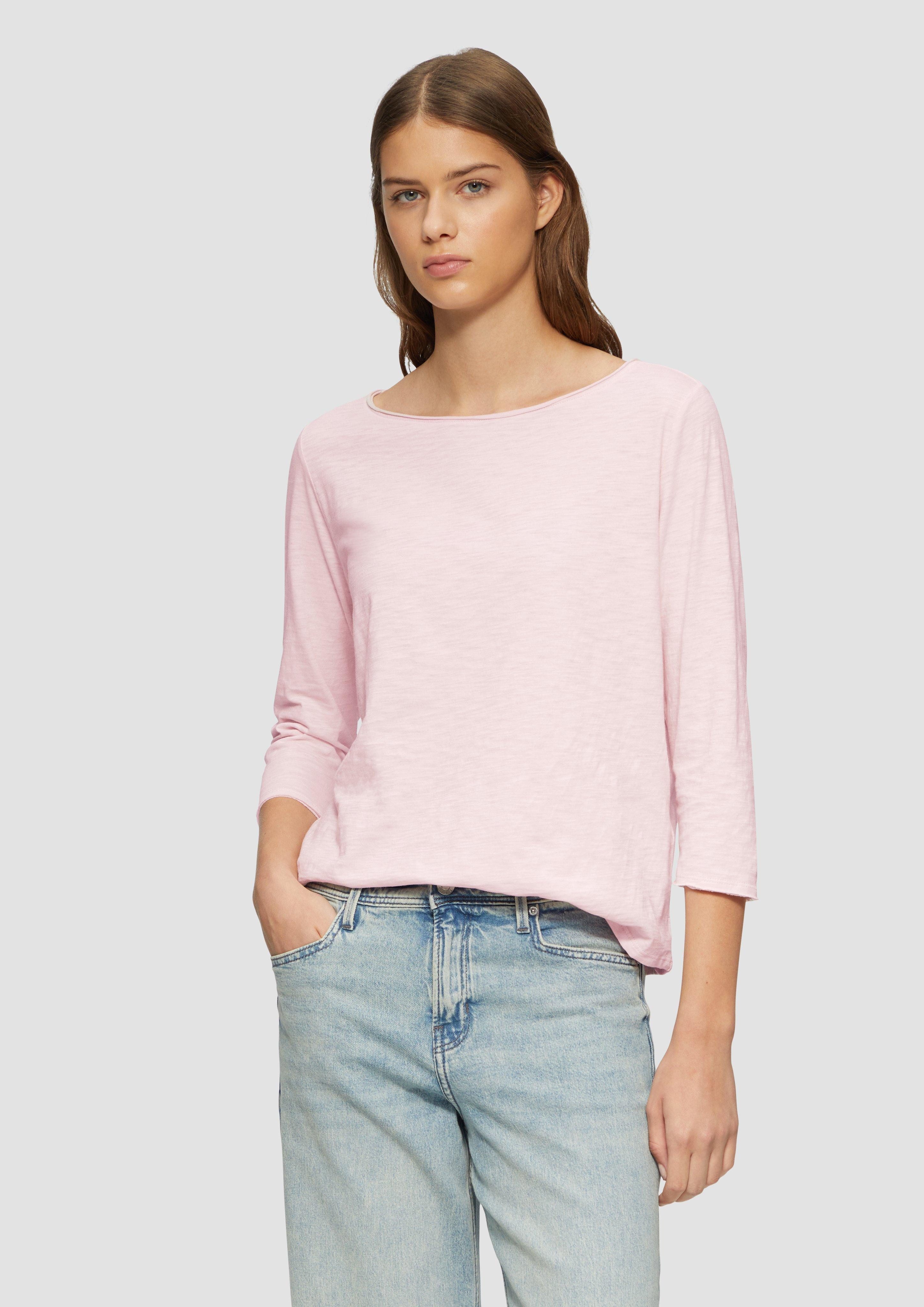 s.Oliver 3/4-Arm-Shirt Shirt mit Flammgarnstruktur und günstig online kaufen