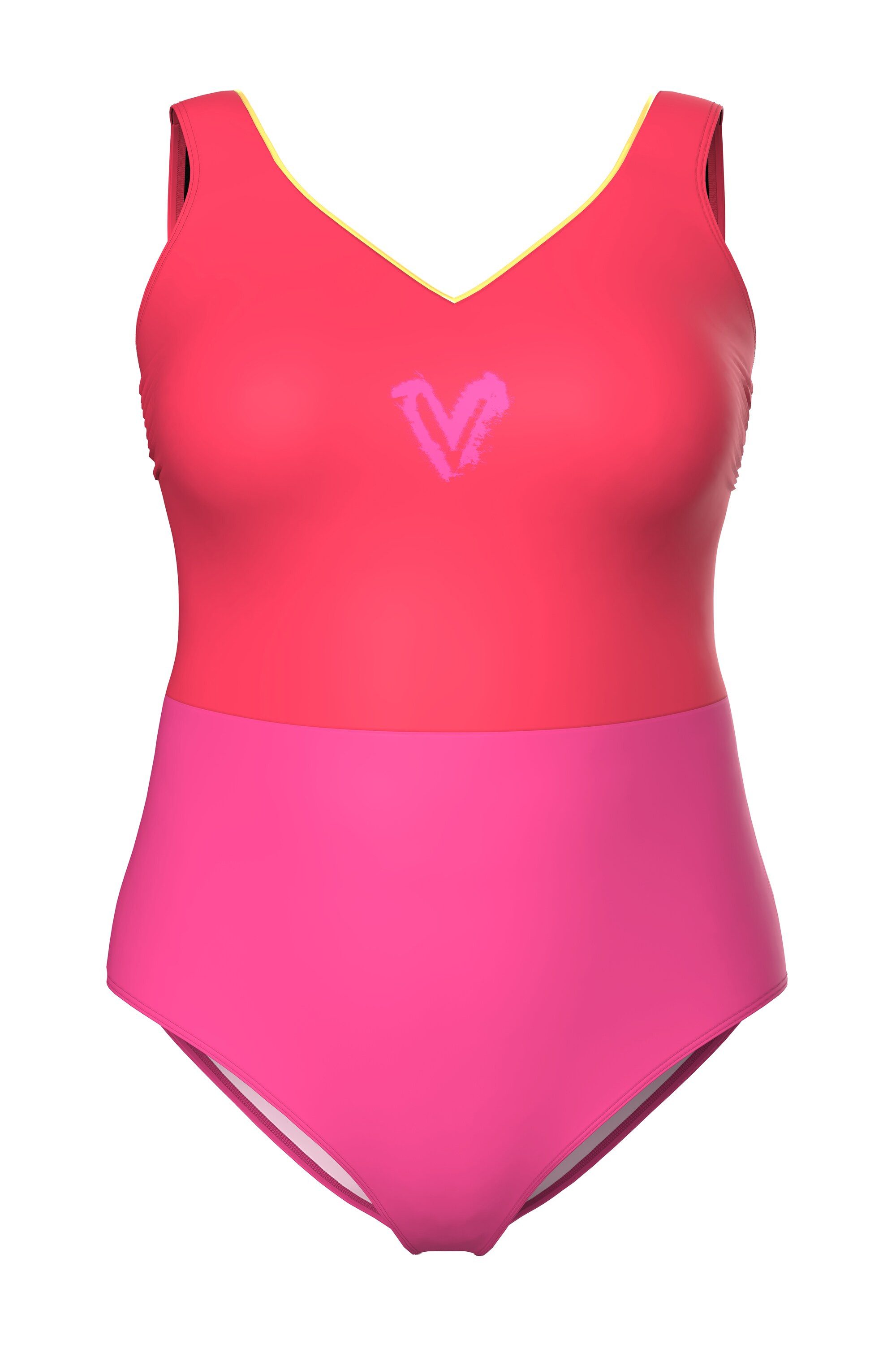 Ulla Popken Badeanzug Badeanzug Glitzerkante V-Ausschnitt ohne Softcups günstig online kaufen