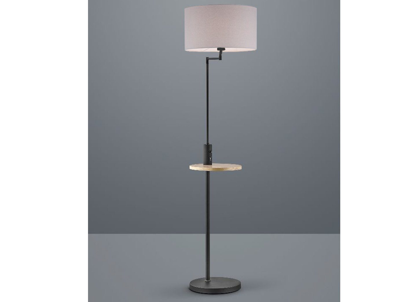 TRIO LED Stehlampe, mit Ablage-Tisch, USB Anschluss, Ladefunktion Schwarz  und Stoff-Lampenschirm, coole skandinavische Wohnzimmer-Lampen online  kaufen | OTTO