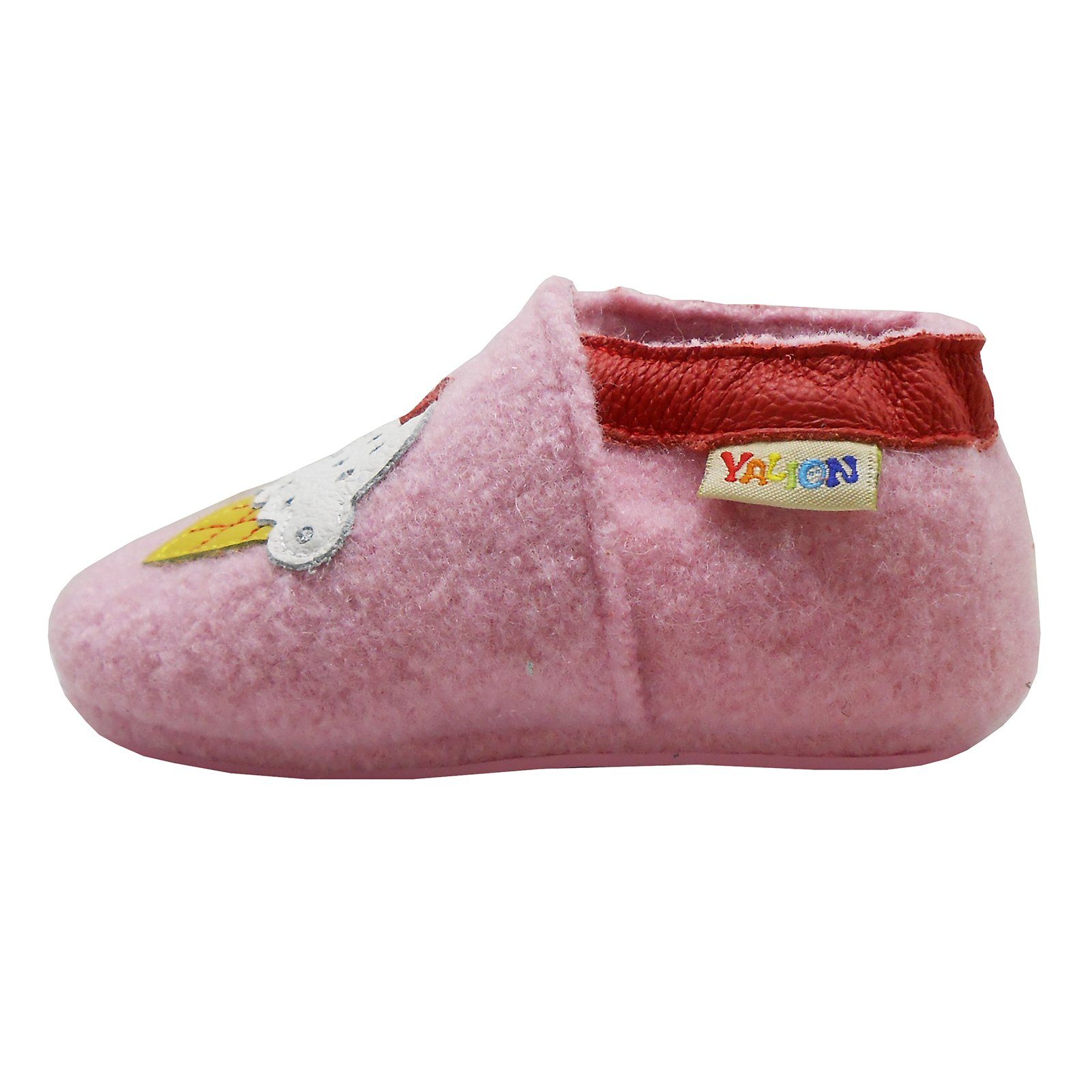 Yalion Yalion Baby Hausschuhe aus 100 % Schafwolle, Rosa Krabbelschuh – Bild 4 von 4