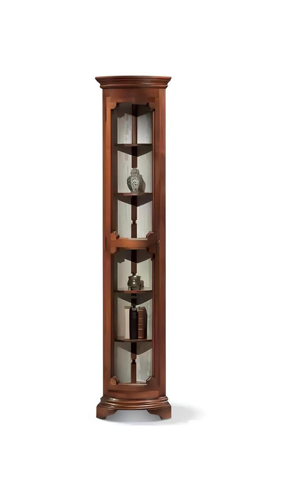 Xlmoebel Eckvitrine Elegante Holzvitrine mit viel Stauraum für Ihr Wohnzimmer (1-St., Eckvitrine) Hergestellt in Europa