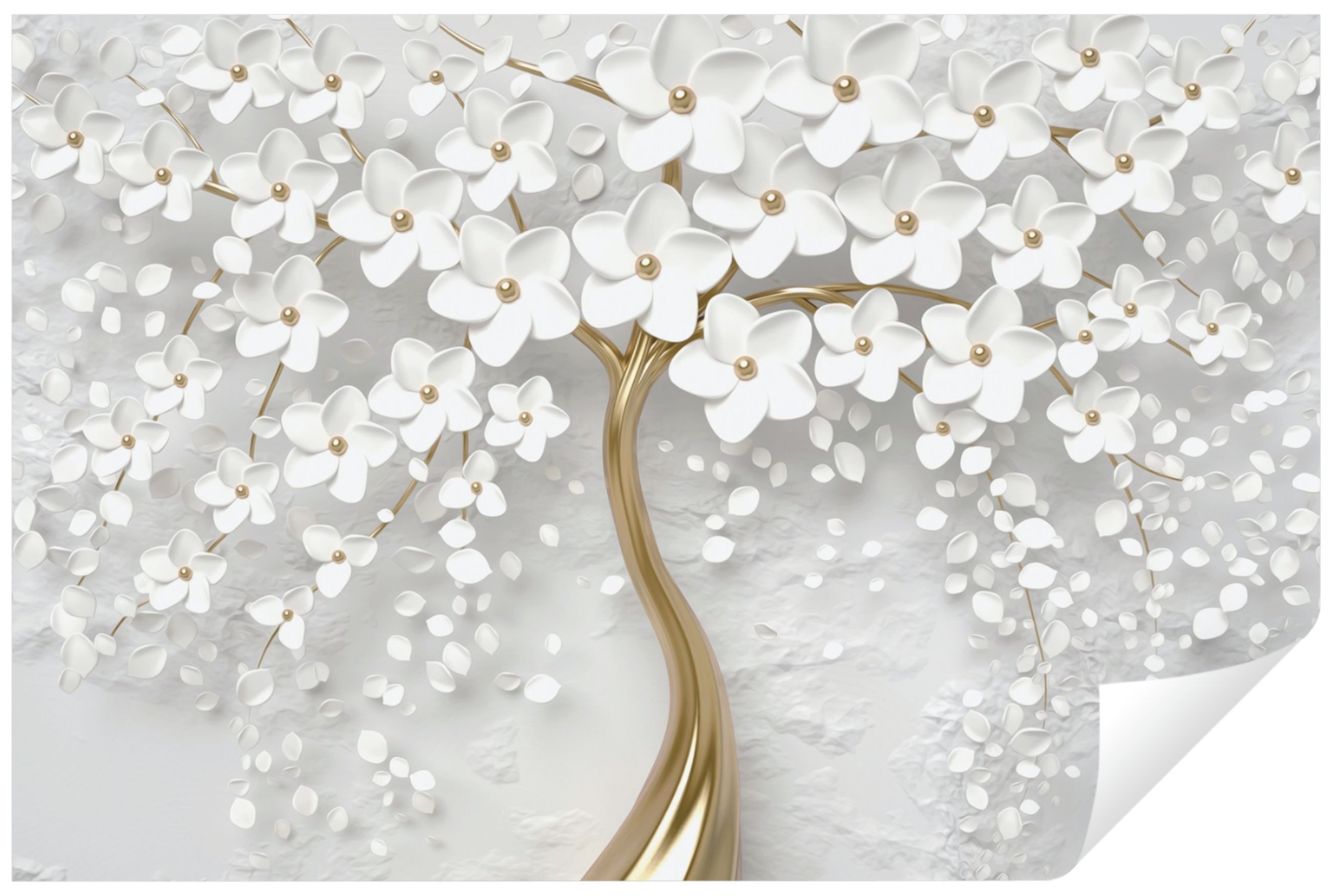 Wallarena Fototapete Baum Blumen 3D EFFEKT Vlies Tapete Wohnzimmer Schlafzi günstig online kaufen