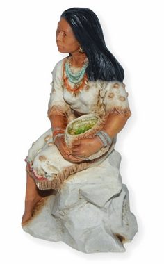 Castagna Dekofigur Native American Figur Pocahontas H 12,5 cm auf Felsen Castagna