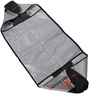 BRUBAKER Skitasche Carver Tec Pro Ski Tasche - Silber Rot (Skibag für Skier und Skistöcke, 1-tlg., reißfest und schnittfest), gepolsterter Skisack mit Zipperverschluss