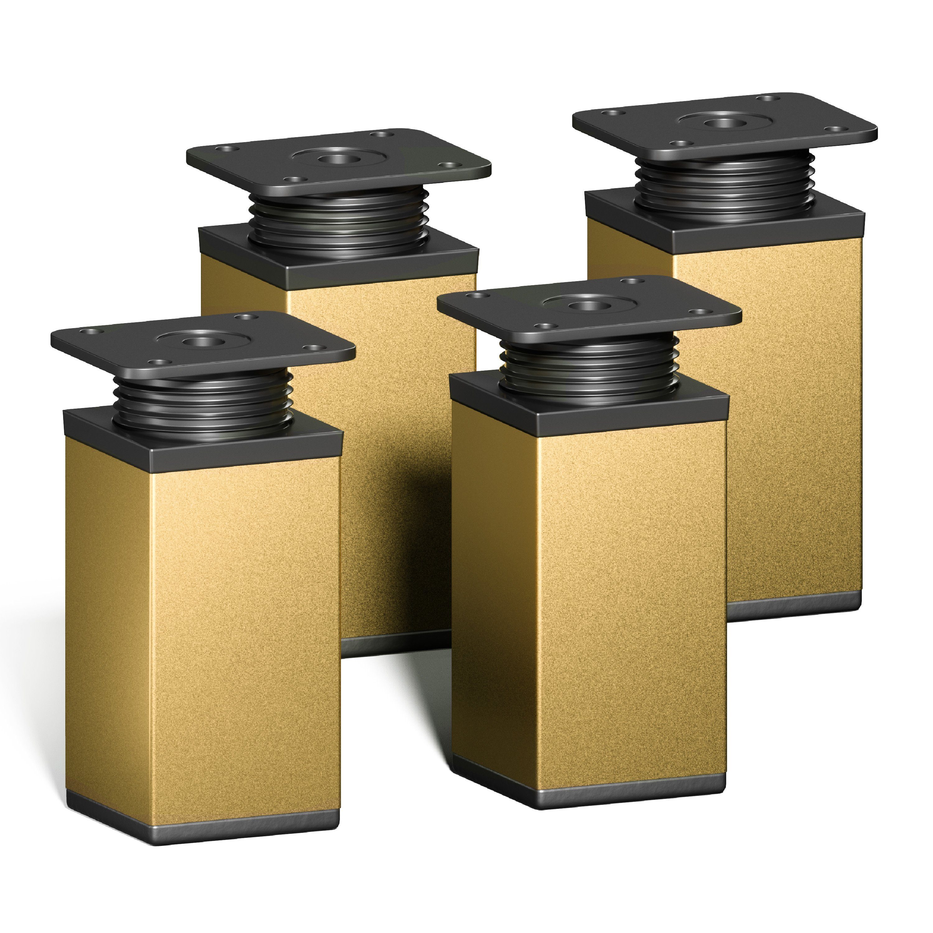 sossai® Мебельfuß Design-Möbelfüße, 4er & 8er Set, höhenverstellbar, (4-St), Farbe: Gold