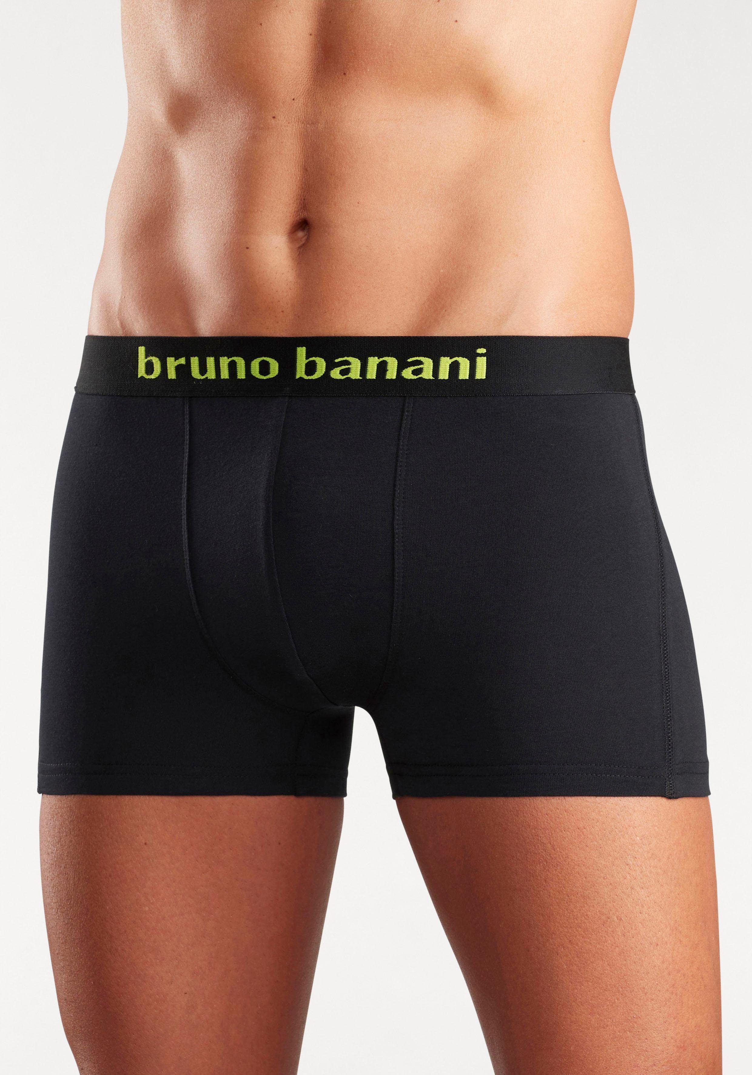 Bruno Banani Boxer Boxershorts für Herren (Packung, 4-St) mit farbigen Marken-Schriftzug am Bündchen