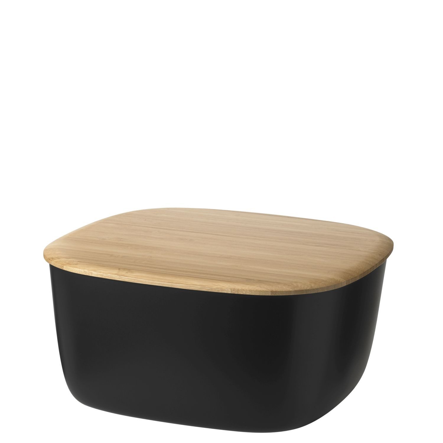 RIG-TIG Brotkasten Box-It Klein Schwarz, Bambusholz, PBT-Kunststoff