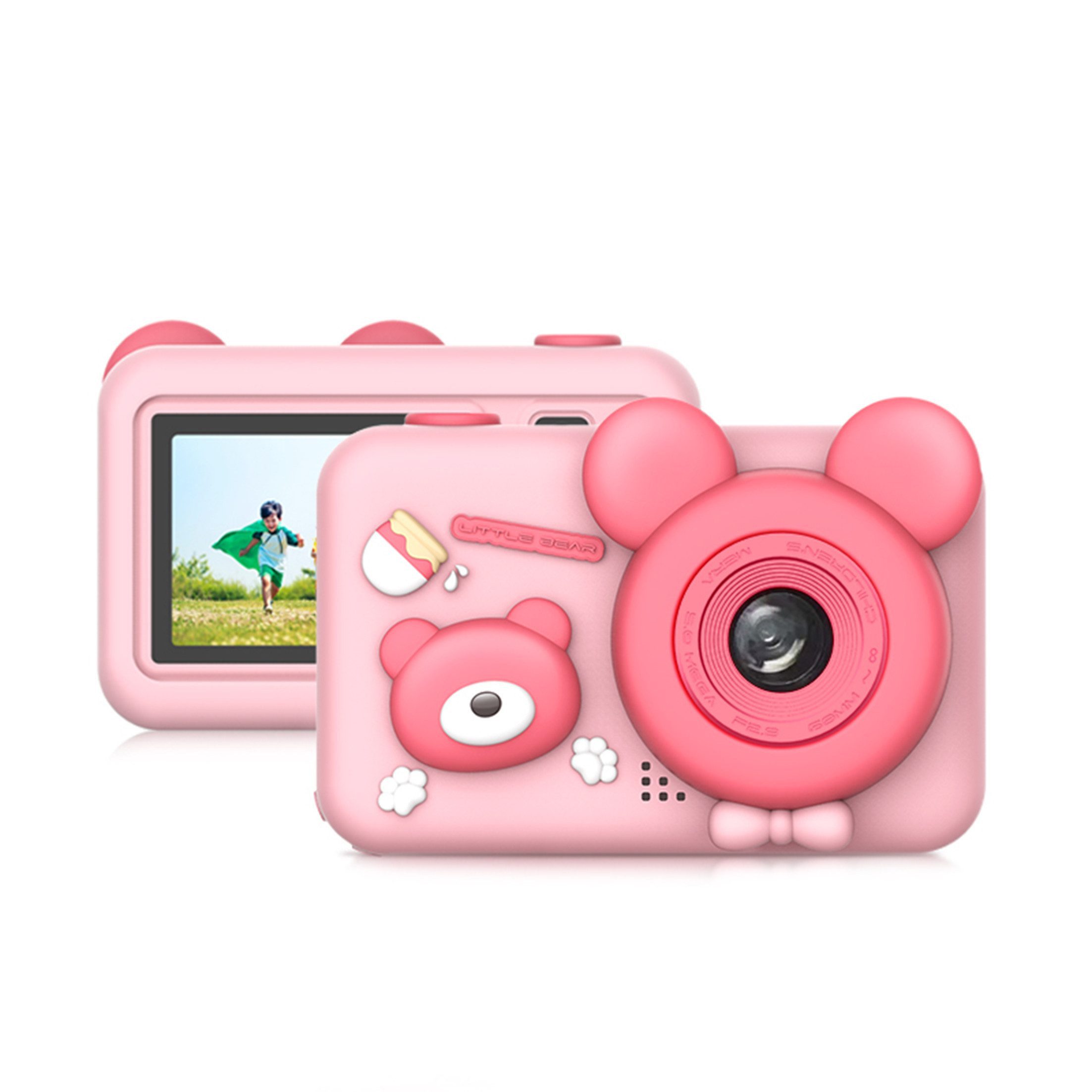 KINSI Kinder-Digitalkamera mit Dualer Kamera,2600P HD Auflösung Sofortbildkamera (Musikplayer,Ideal für Jungen & Mädchen ab 3 Jahren)