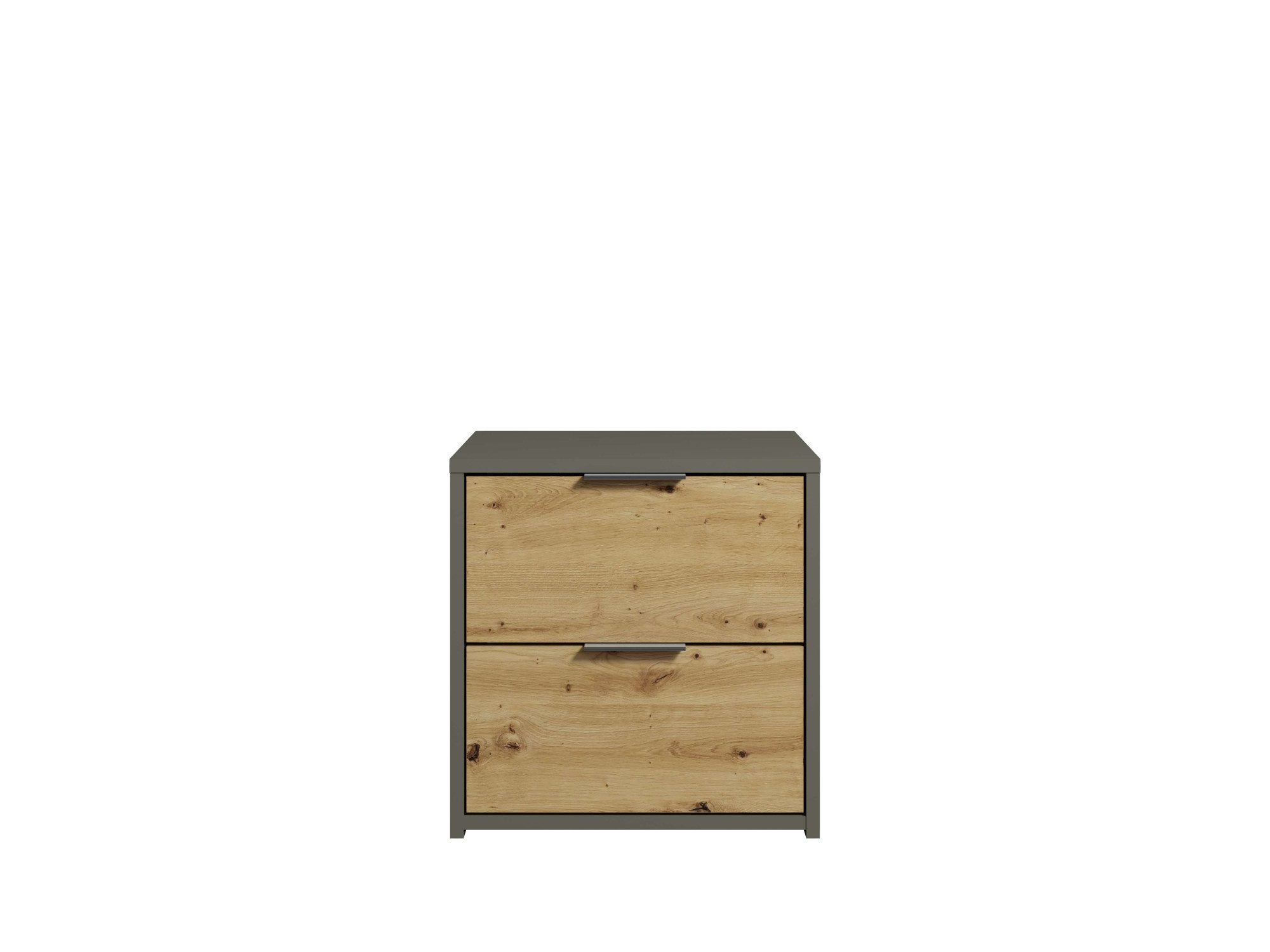 Home affaire Nachtkonsole Nachttische Loreto (2 Stücke), Maße: B/T/H 44/35/46 cm (Set, 2 St., Zwei Nachttische), Nachttische (SET) mit 2 Schubladen und dezenten, metallischen Griffen