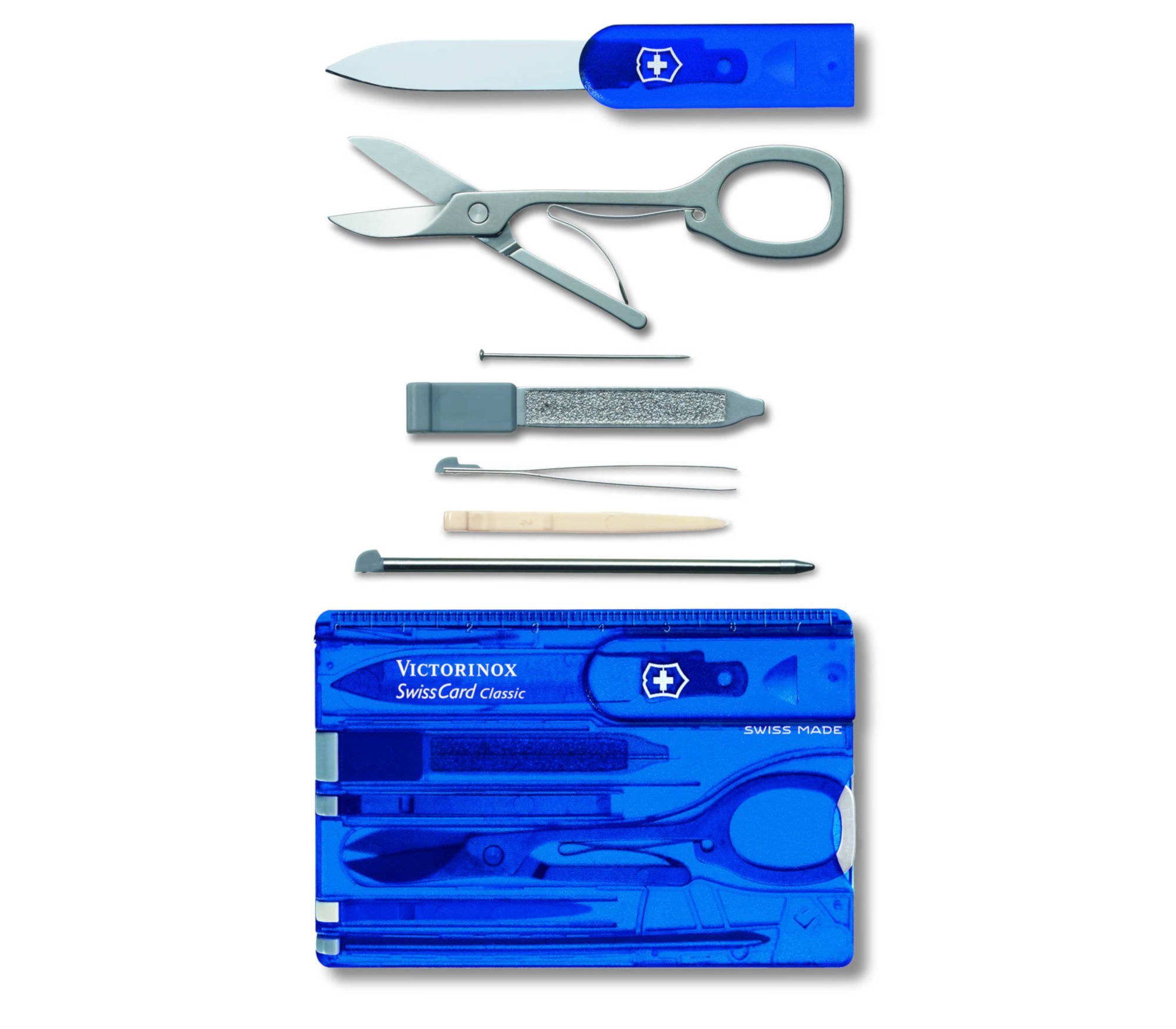 Victorinox Taschenmesser SwissCard Classic blau Funktionen 0.7100.T Schere 10