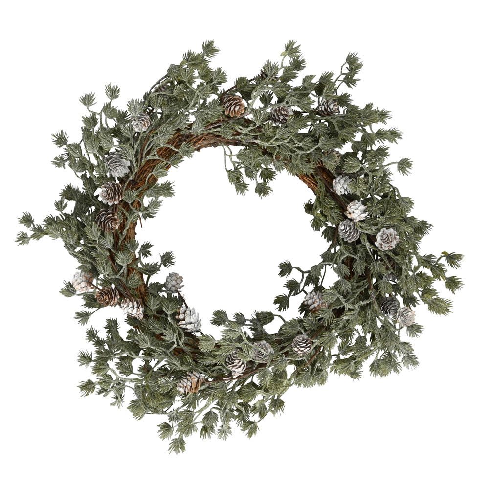 Posiwio Dekokranz Kranz WINTER MAGIC mit kleinen Zapfen und Glitter D45cm Dekokranz Zede
