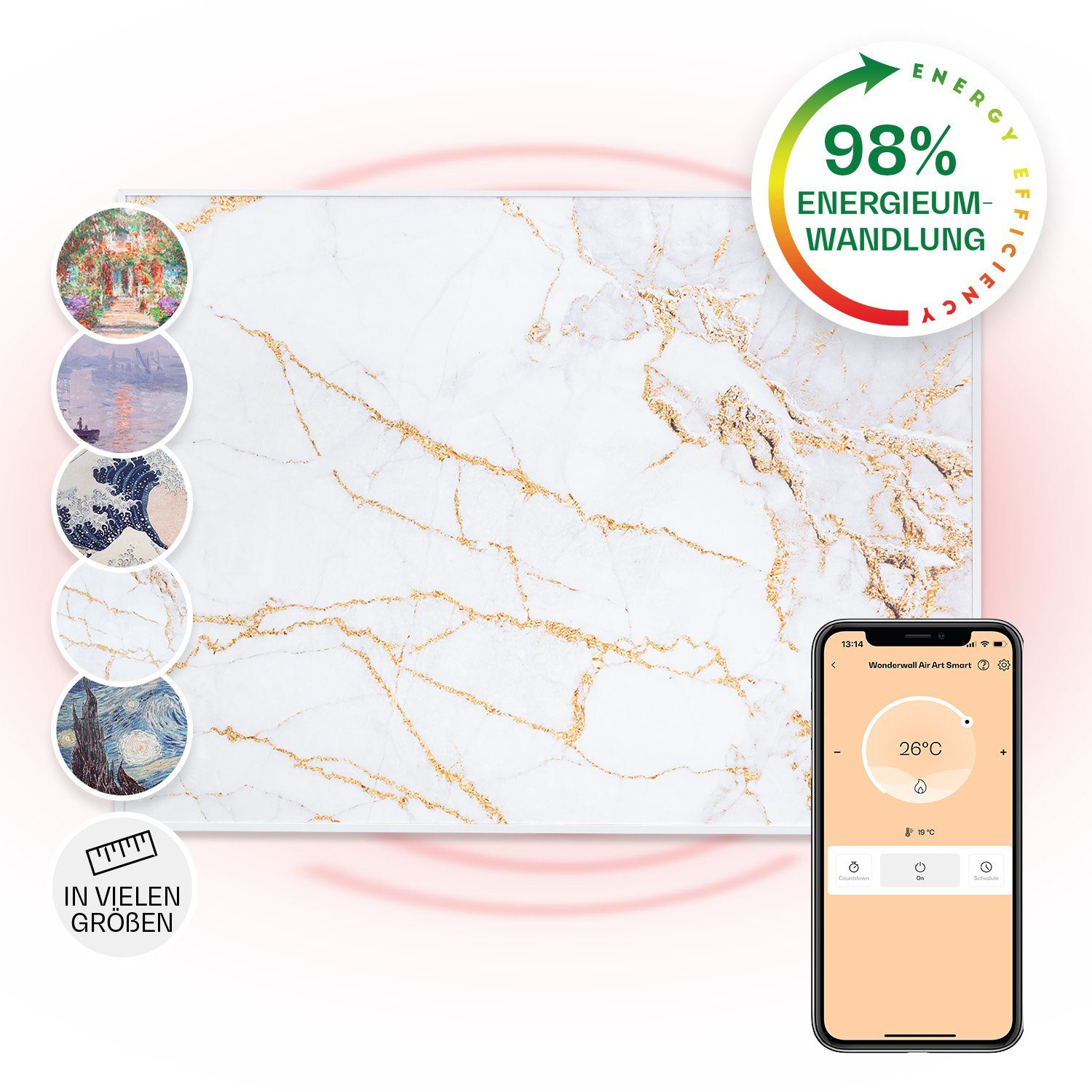 Klarstein Heizkörper Wonderwall Air Art Smart, elektrische Infrarot Wandhei günstig online kaufen